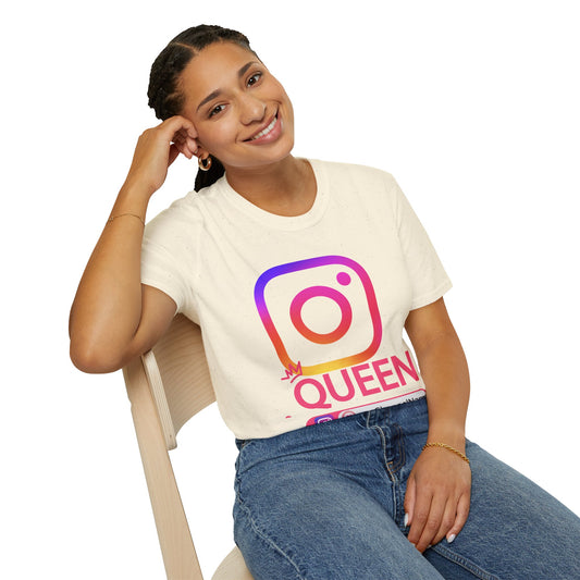 Instagram Queen T-Shirt — "Queen" Social Media Tee with Custom @handle