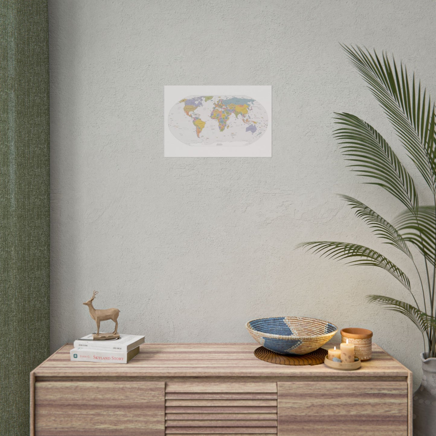 World Map Poster — Rolled Educational Map Print for Home, Office & Classroom