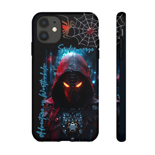 Spiderman Phone Case — Neon Hooded Skull Design "Spider verse"