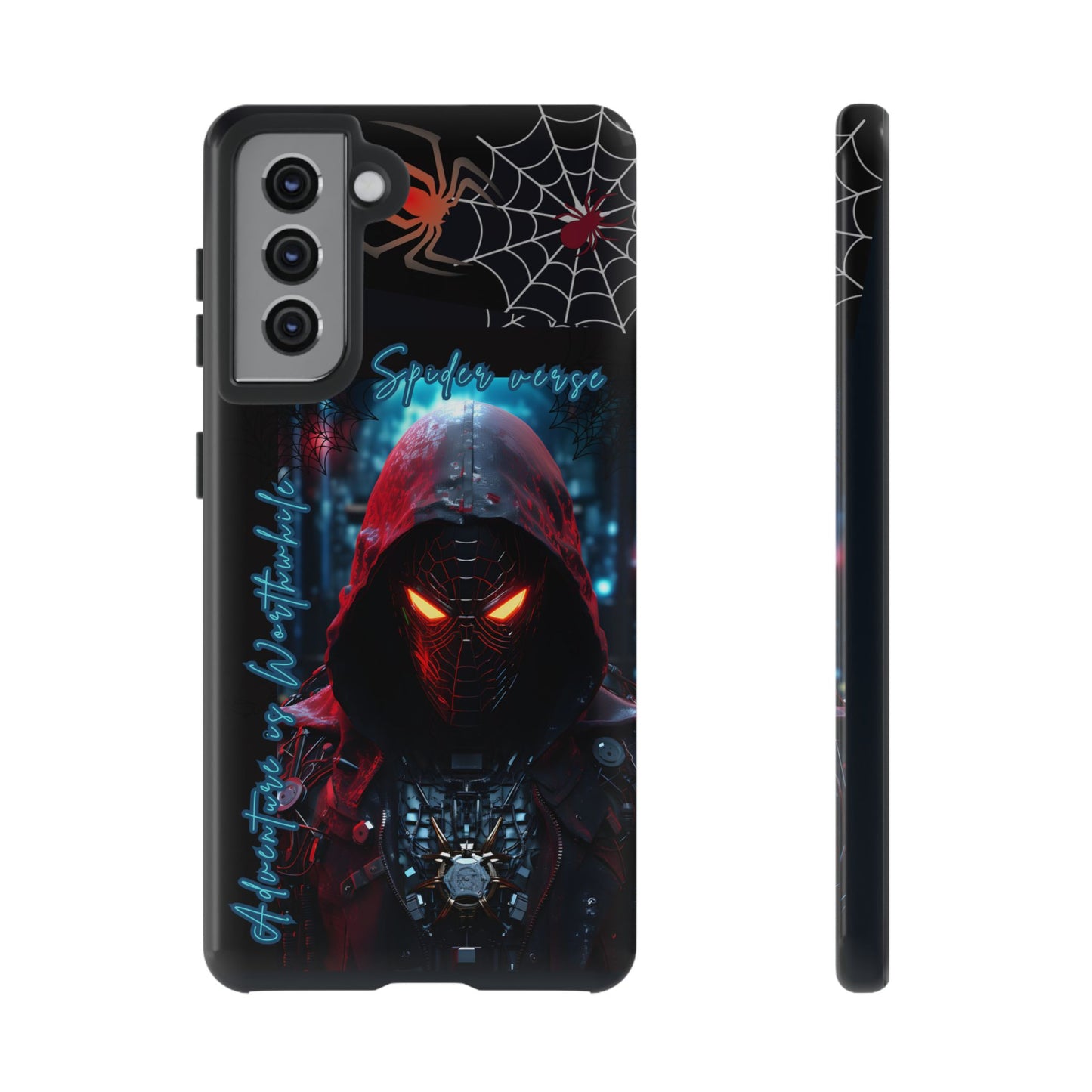 Spiderman Phone Case — Neon Hooded Skull Design "Spider verse"