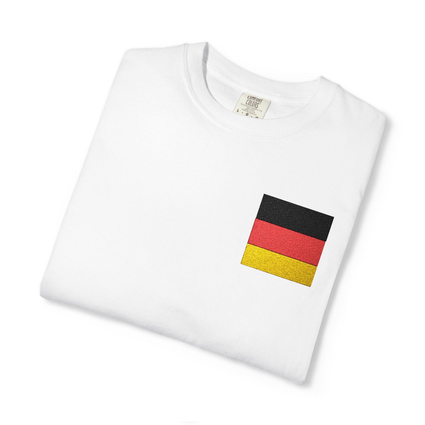 Germany Flag Pocket T-Shirt — German Pride Tee with Sleeve Flags