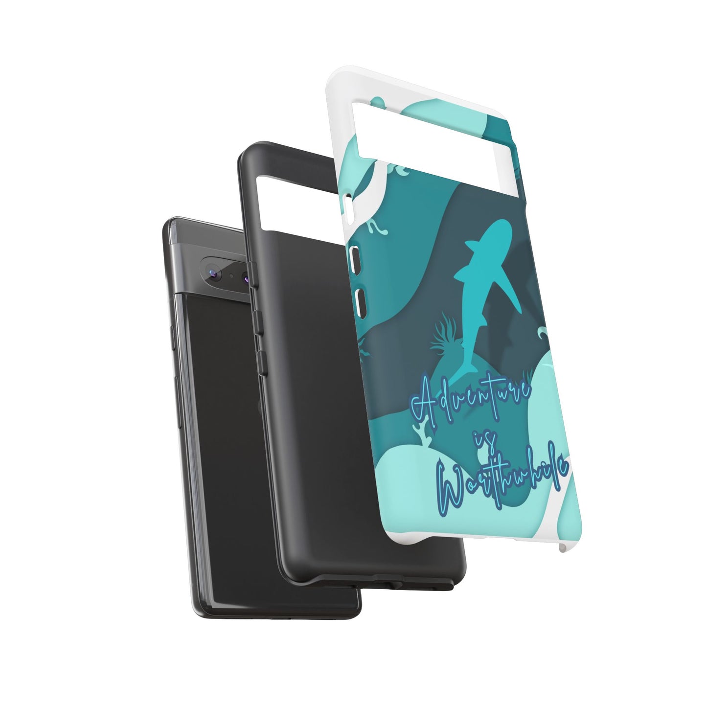 Blue Ocean Phone Case - "Adventure is Worthwhile" Teal Protective Cover