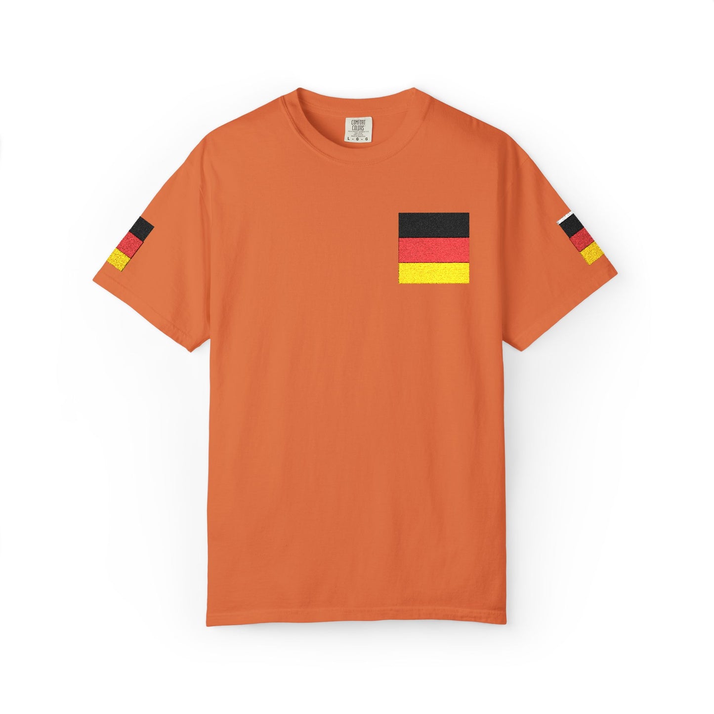 Germany Flag Pocket T-Shirt — German Pride Tee with Sleeve Flags