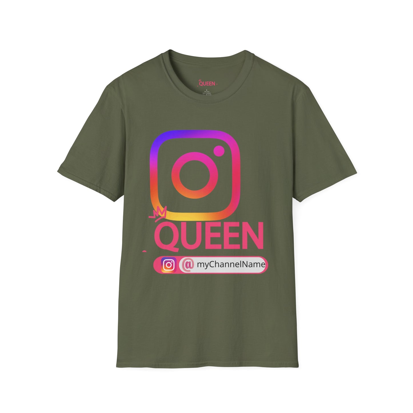 Instagram Queen T-Shirt — "Queen" Social Media Tee with Custom @handle