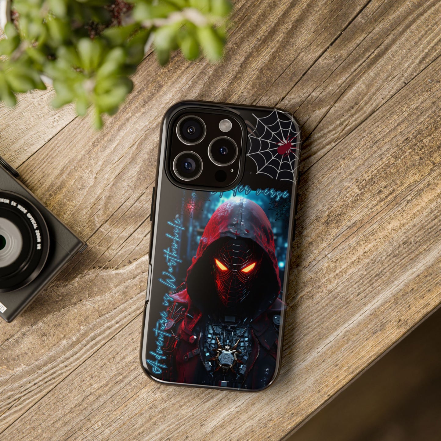 Spiderman Phone Case — Neon Hooded Skull Design "Spider verse"