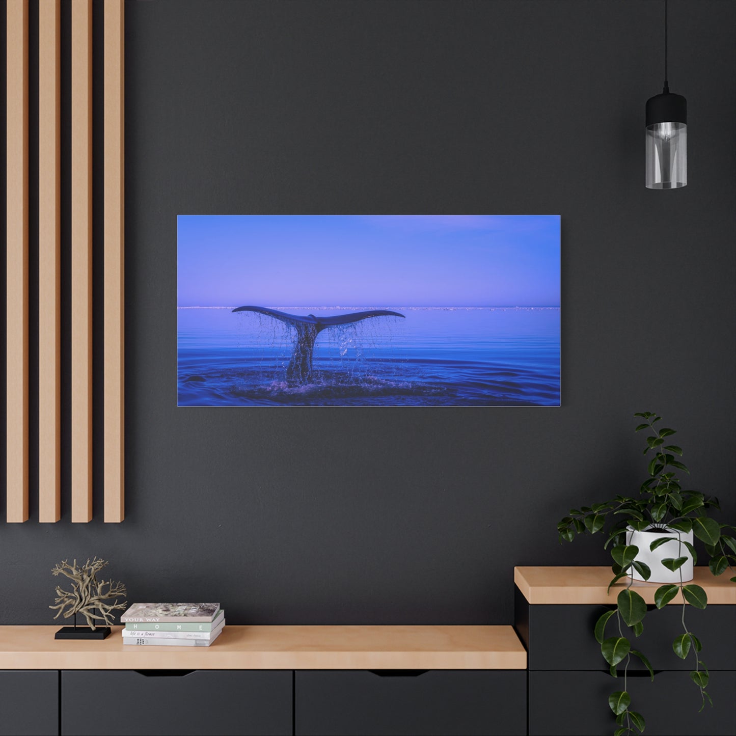 Whale Tail Matte Canvas Print — Ocean Sunset Wall Art