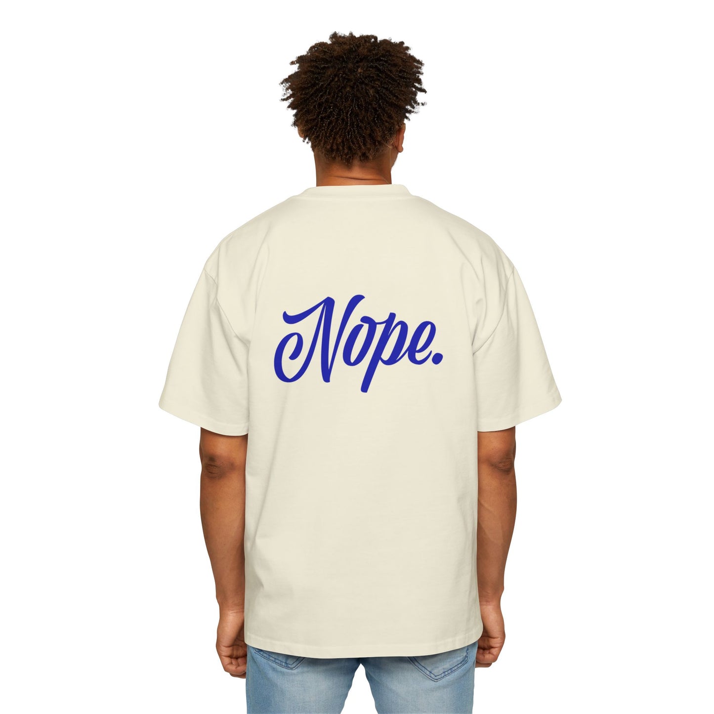 Oversized Tee — 'New York' Front & 'Nope.' Script Back Graphic Shirt