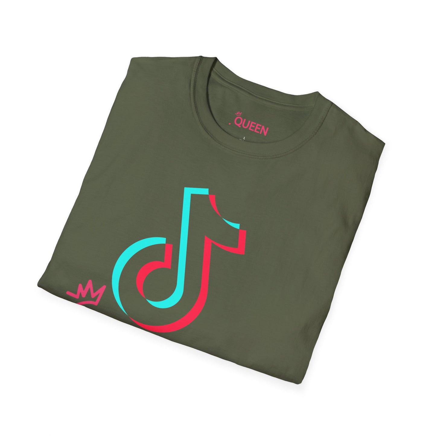 TikTok Queen Graphic T-Shirt — Personalized Channel Name, 'New Day New Start' Back Design