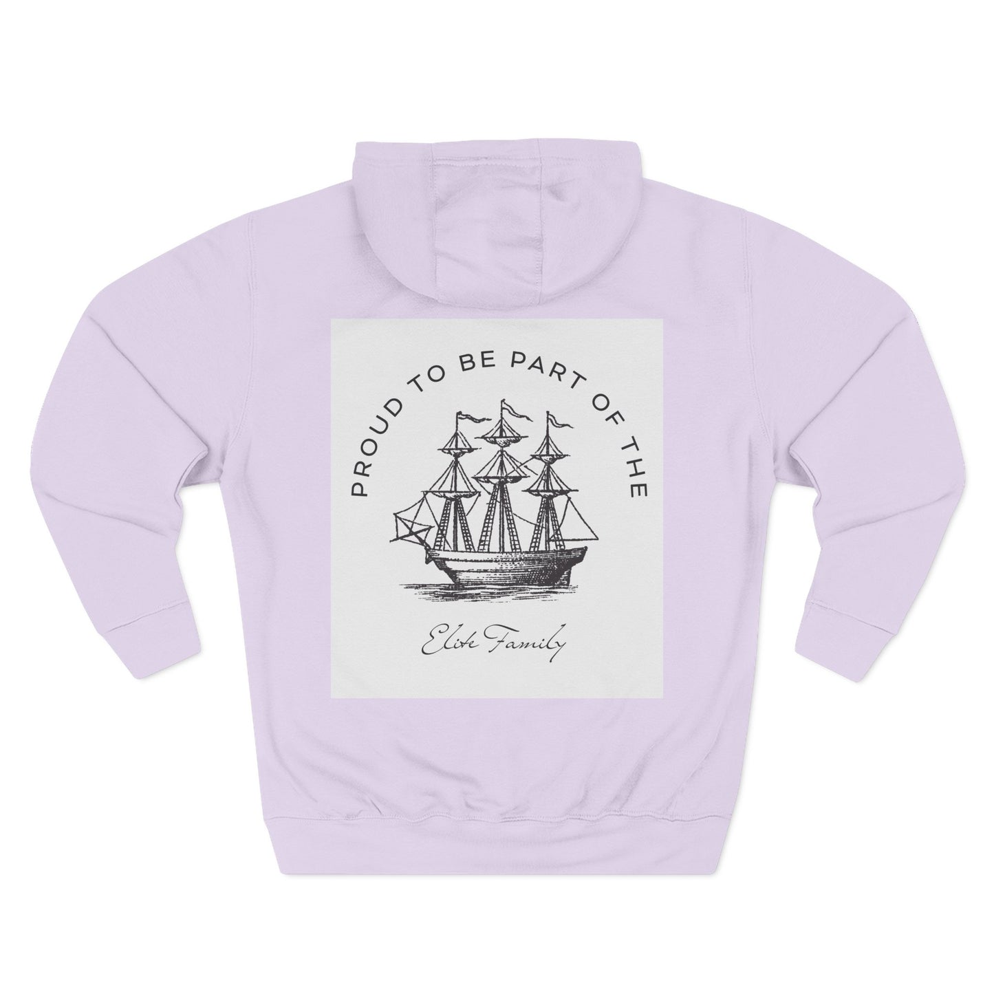 Three-Panel Fleece Hoodie — Vintage Ship Graphic & "Where Compassion Meets Action" Motivational Design