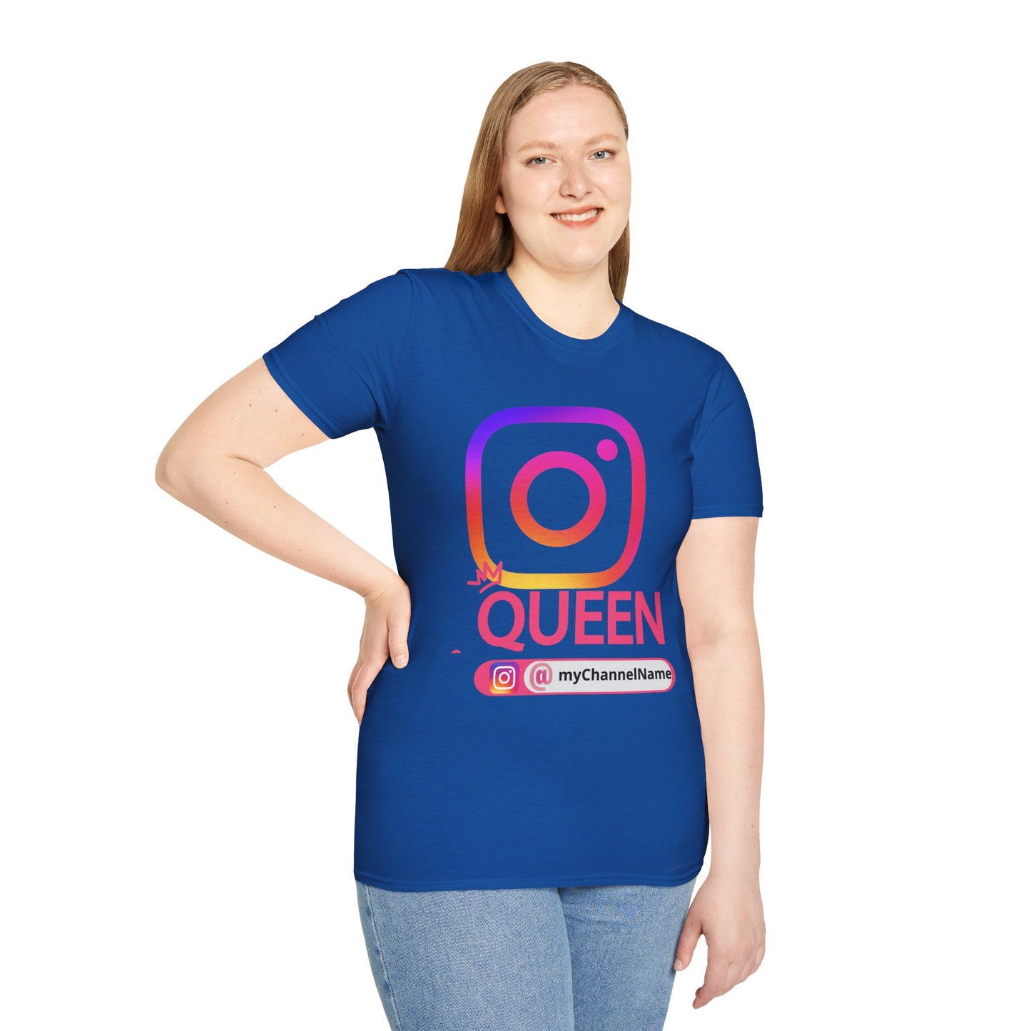 Instagram Queen T-Shirt — "Queen" Social Media Tee with Custom @handle
