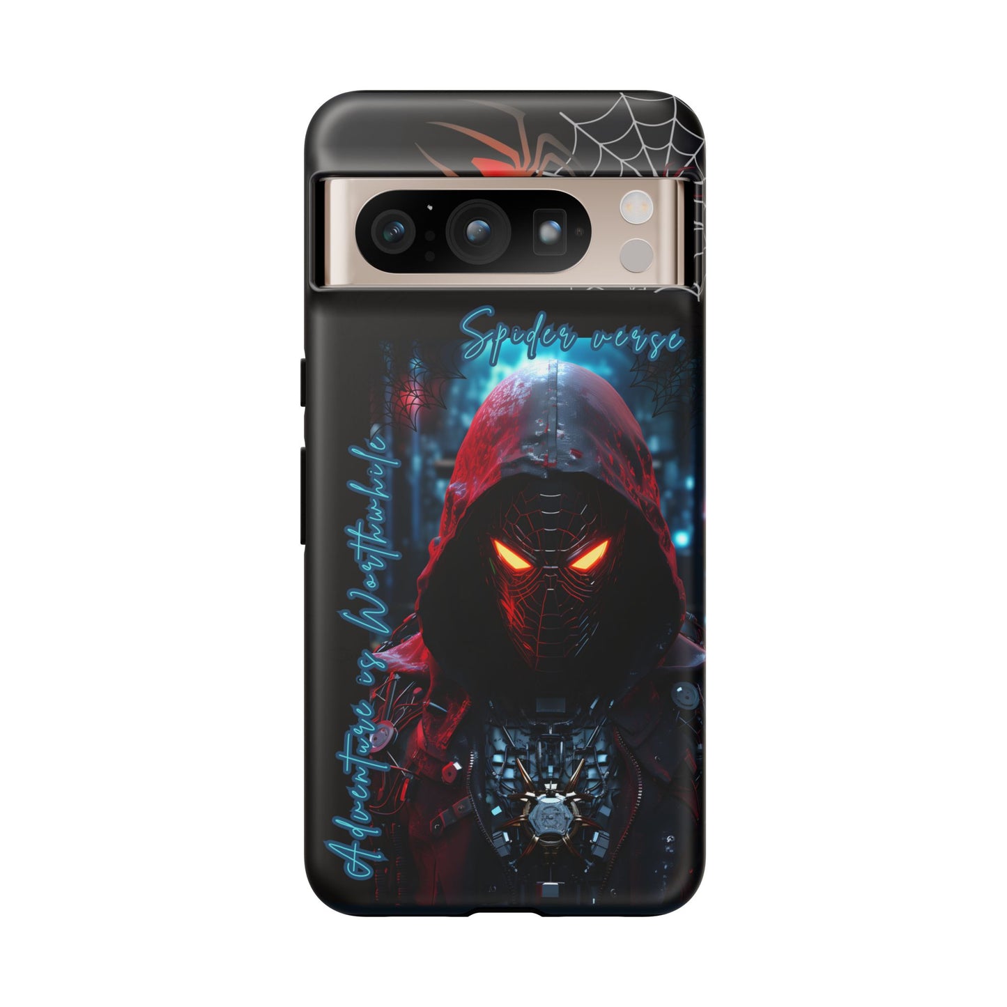 Spiderman Phone Case — Neon Hooded Skull Design "Spider verse"