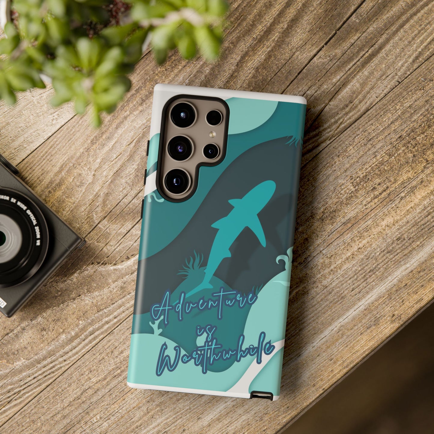 Blue Ocean Phone Case - "Adventure is Worthwhile" Teal Protective Cover