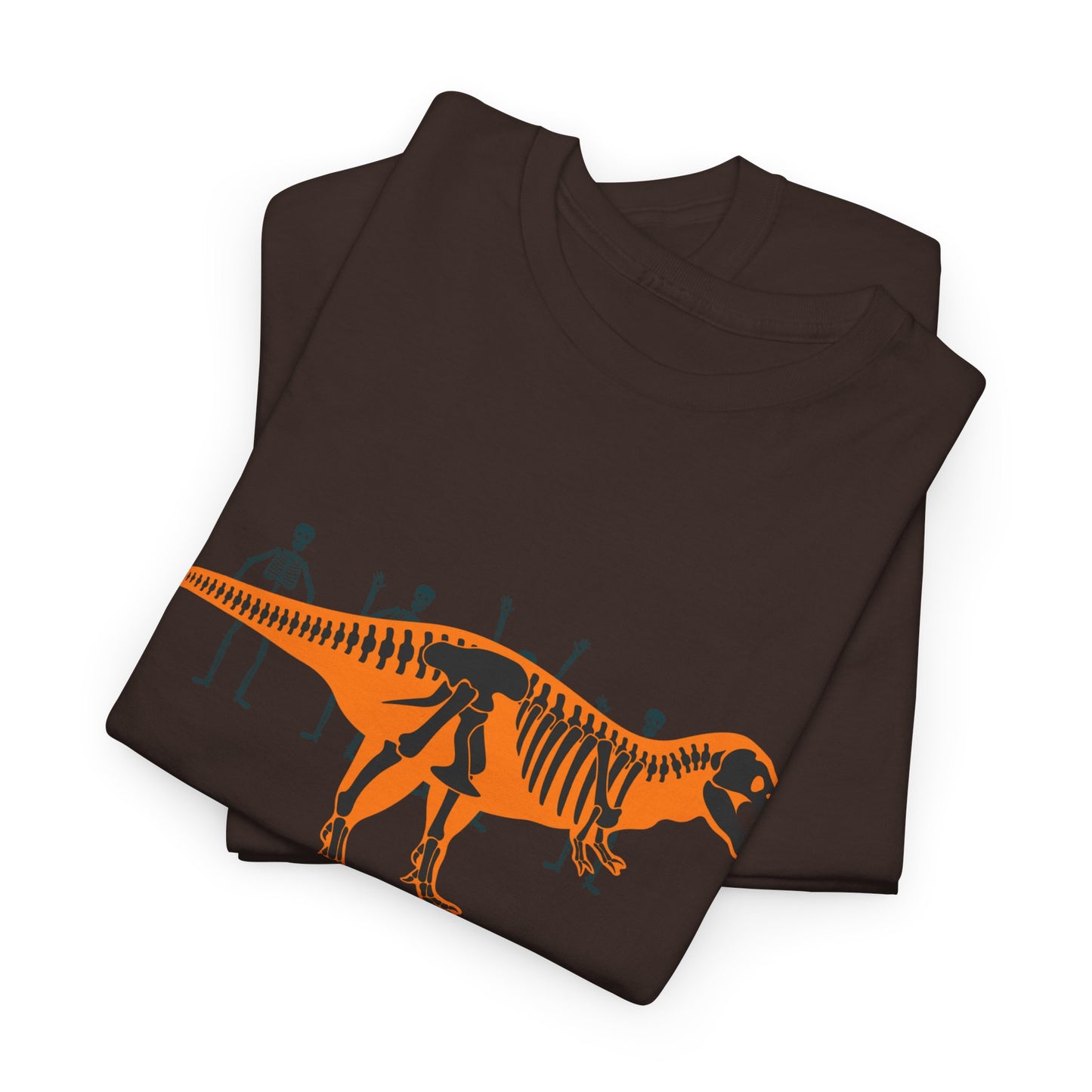 Dinosaur Graphic Tee — Retro Neon T-Rex & Skeleton Shirt
