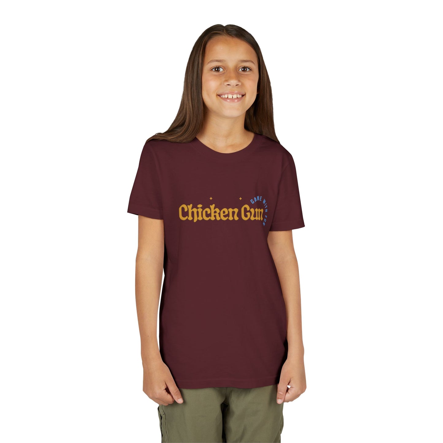 Youth Tee — Cute Chicken Gun Character Kids T-Shirt