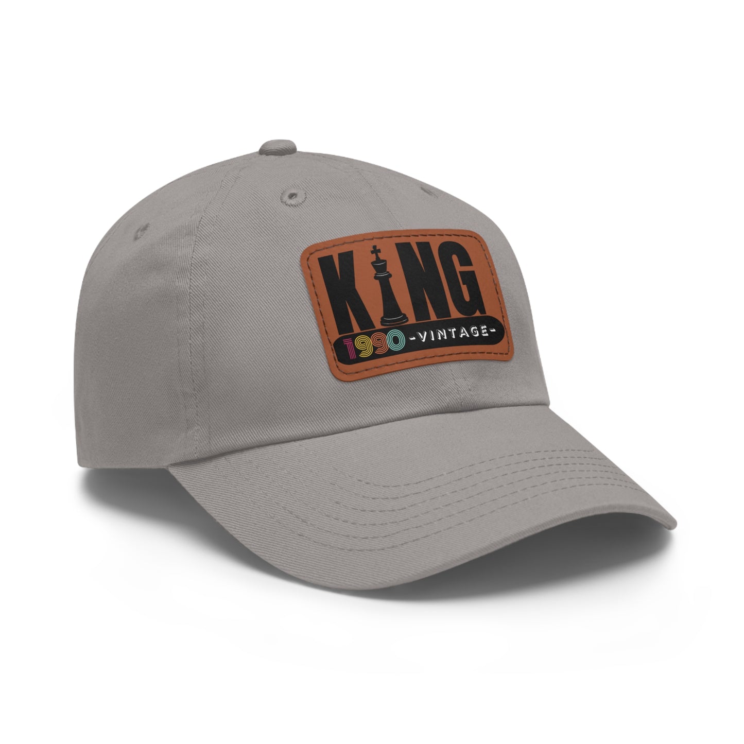 King 1990 Vintage Leather Patch Dad Hat