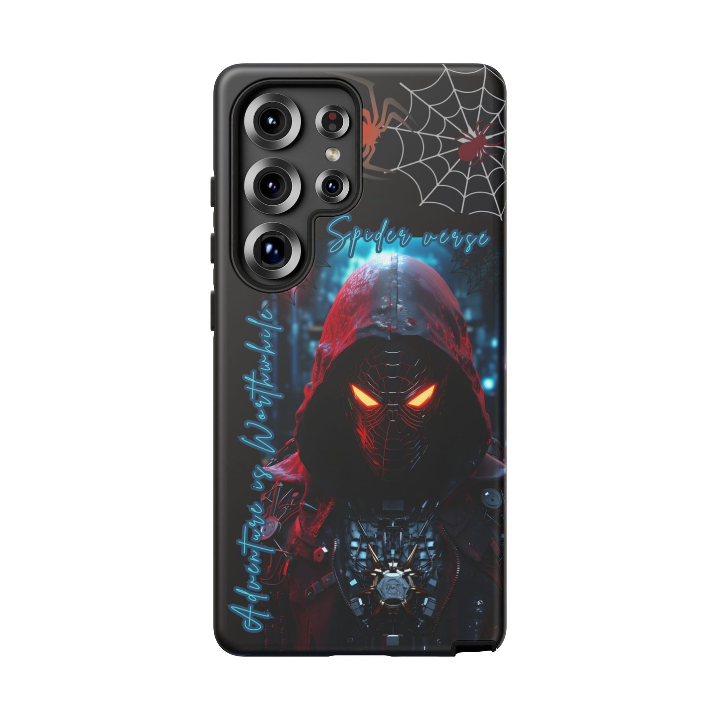 Spiderman Phone Case — Neon Hooded Skull Design "Spider verse"