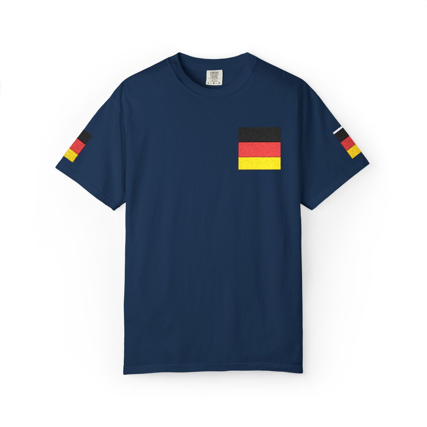 Germany Flag Pocket T-Shirt — German Pride Tee with Sleeve Flags