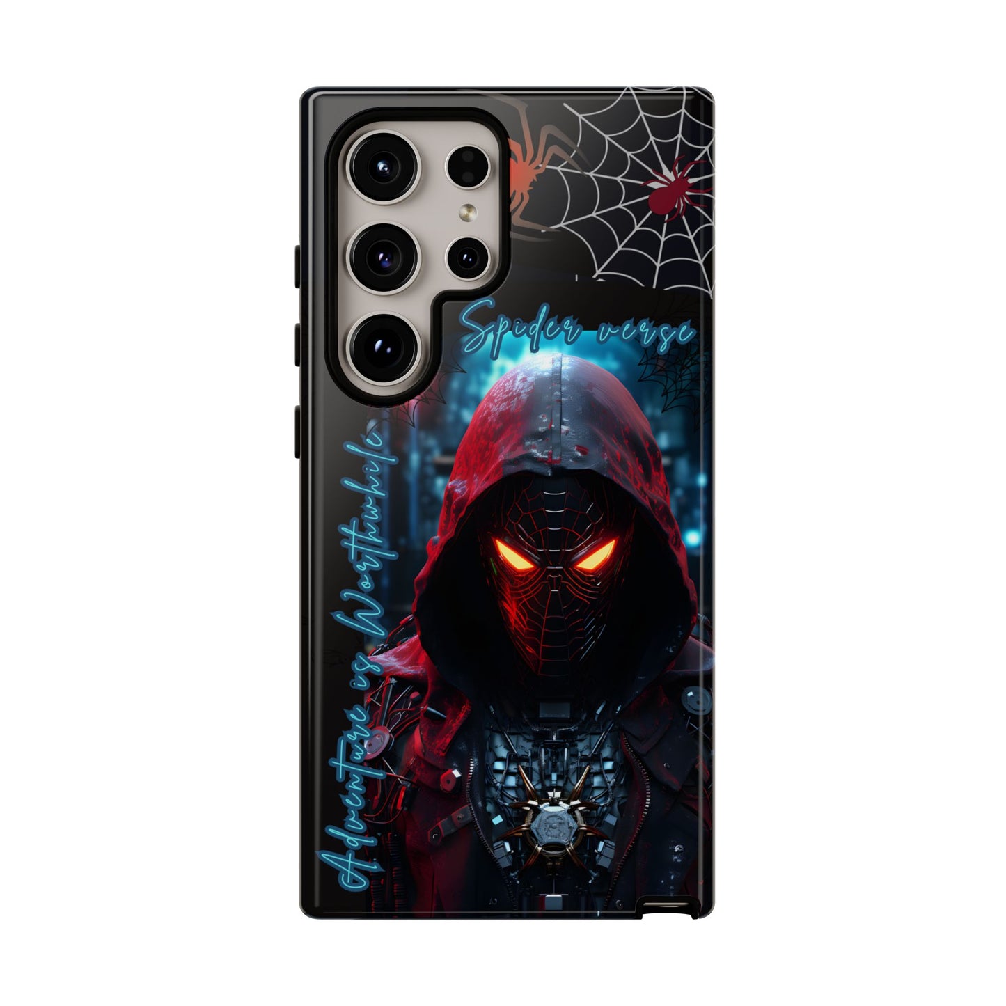 Spiderman Phone Case — Neon Hooded Skull Design "Spider verse"