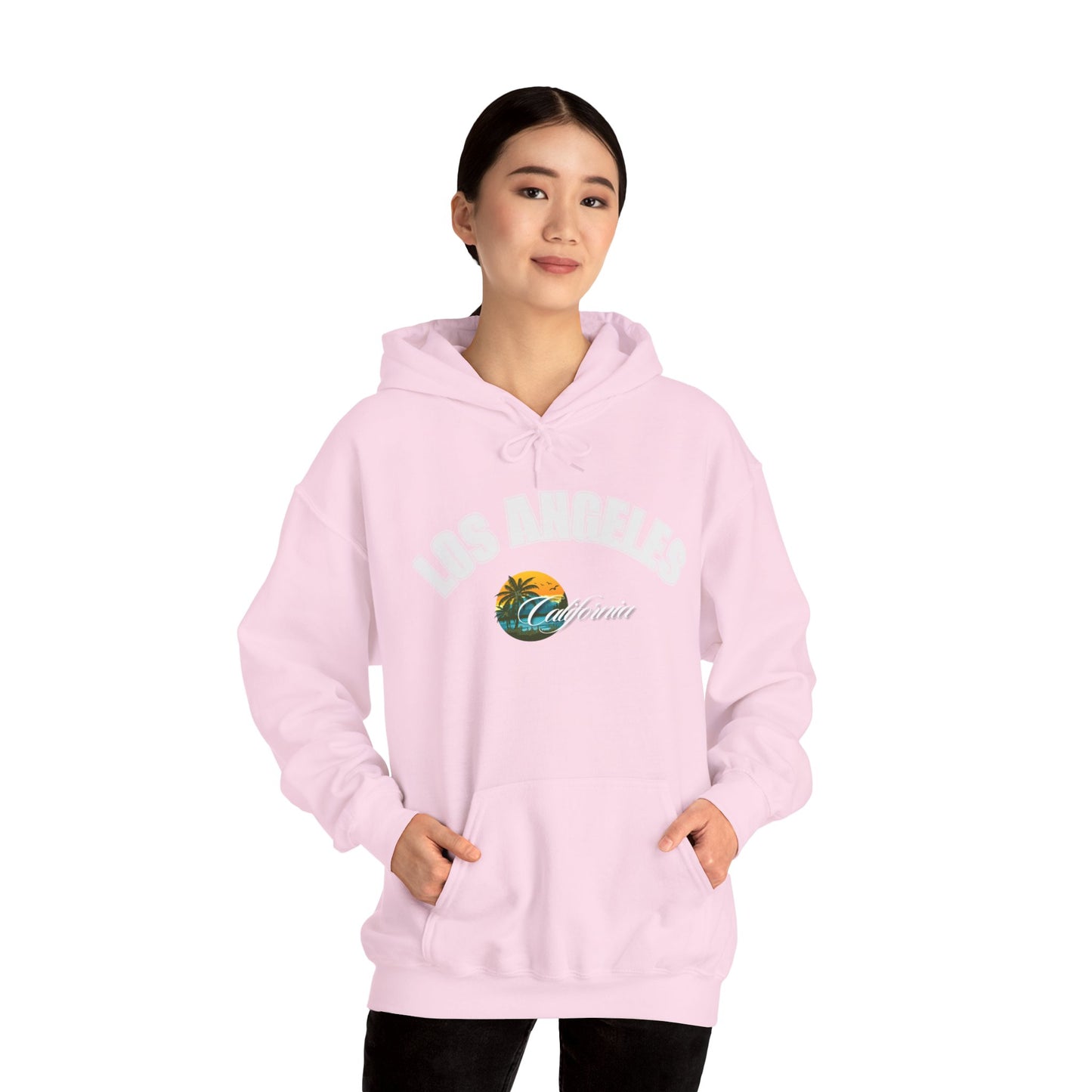 Los Angeles Retro Surf Hoodie — Vintage Sunset Car & Palm Tree Sweatshirt