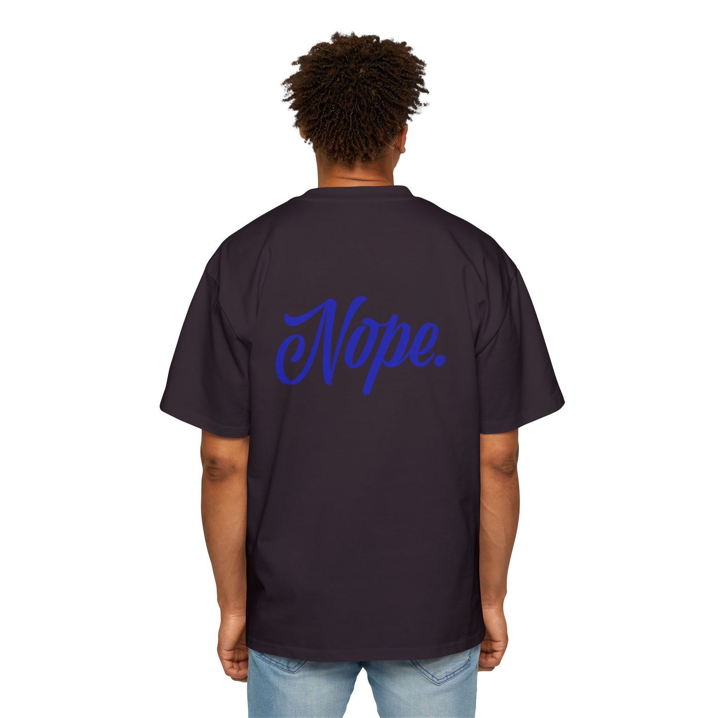 Oversized Tee — 'New York' Front & 'Nope.' Script Back Graphic Shirt