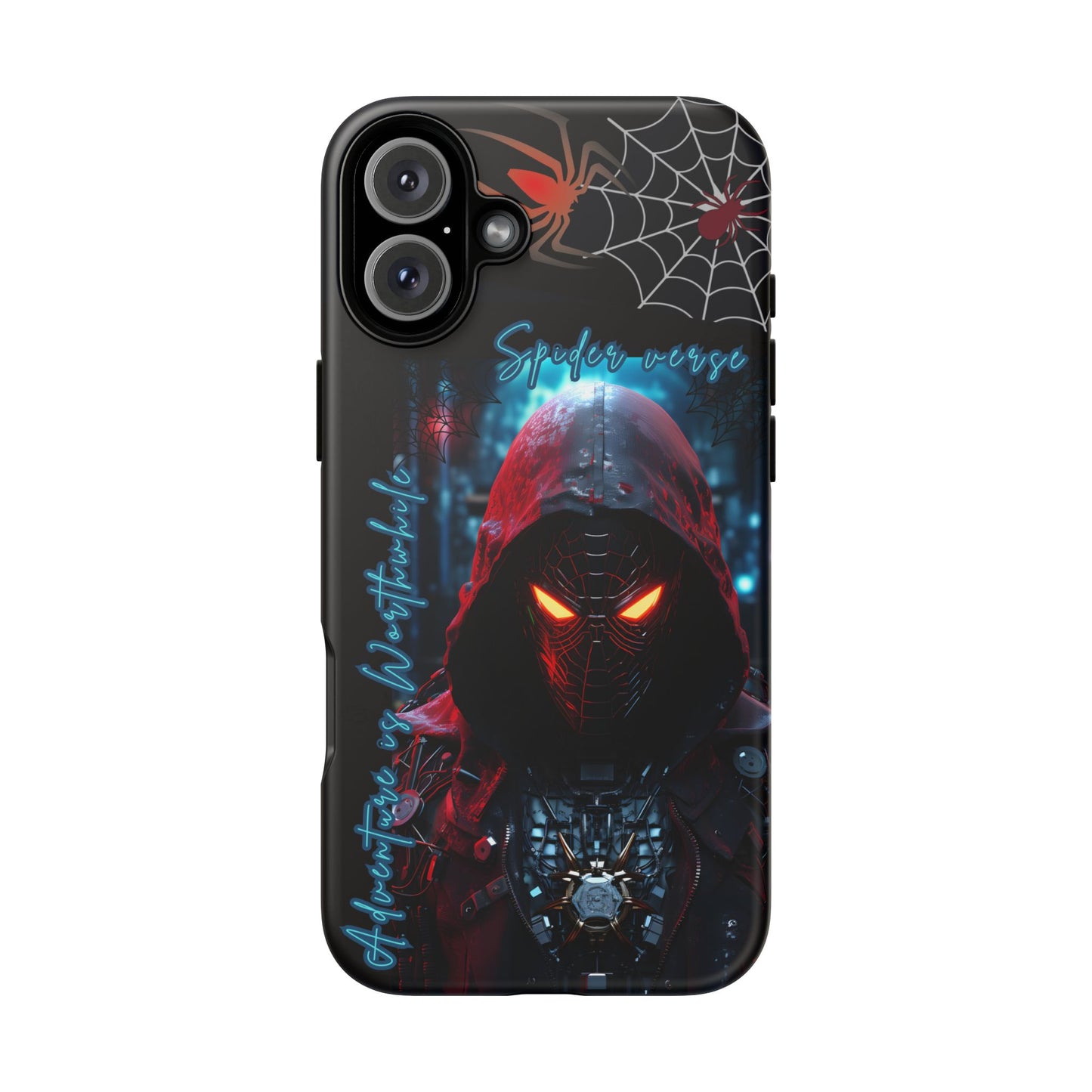 Spiderman Phone Case — Neon Hooded Skull Design "Spider verse"