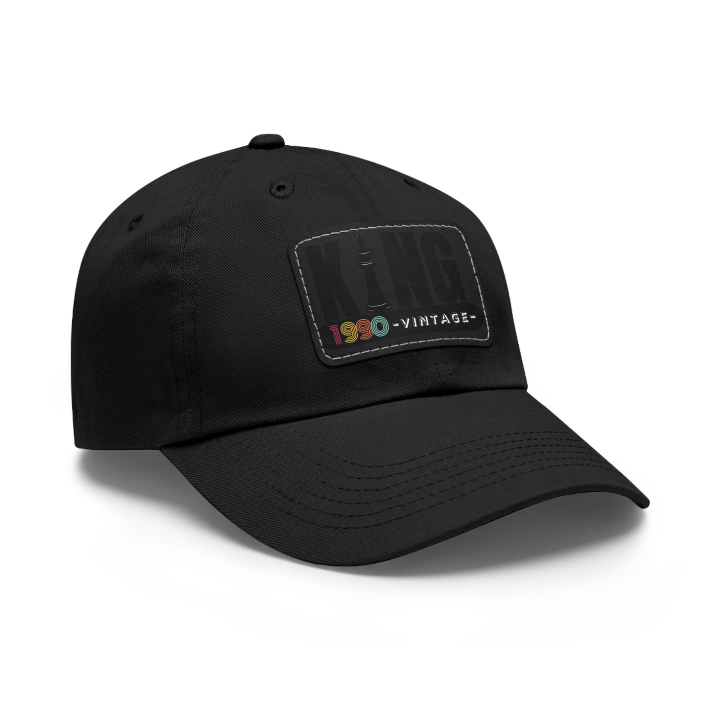 King 1990 Vintage Leather Patch Dad Hat