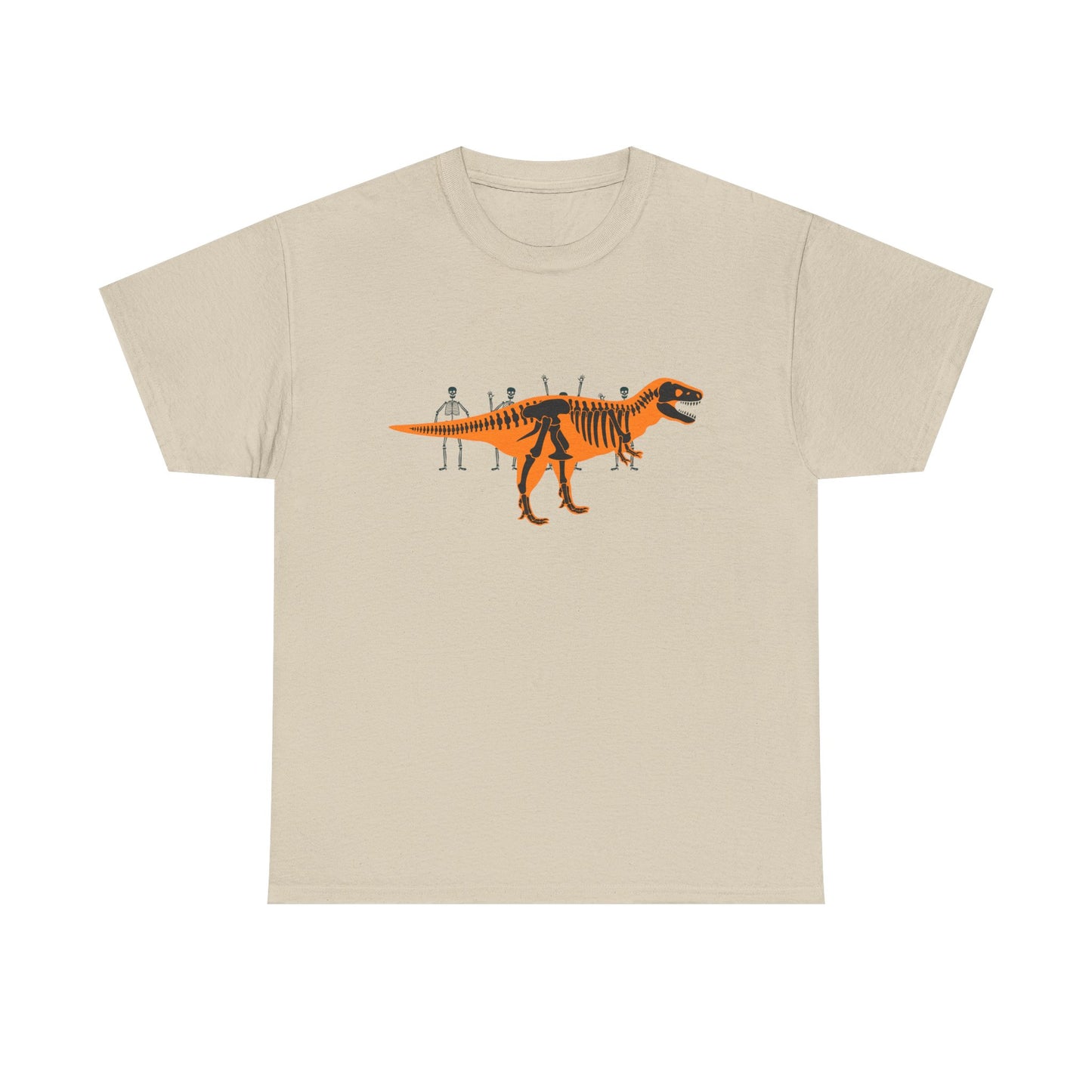 Dinosaur Graphic Tee — Retro Neon T-Rex & Skeleton Shirt