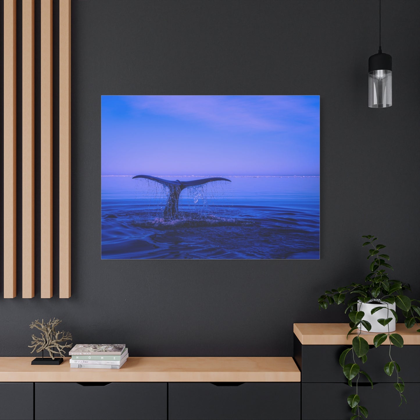 Whale Tail Matte Canvas Print — Ocean Sunset Wall Art