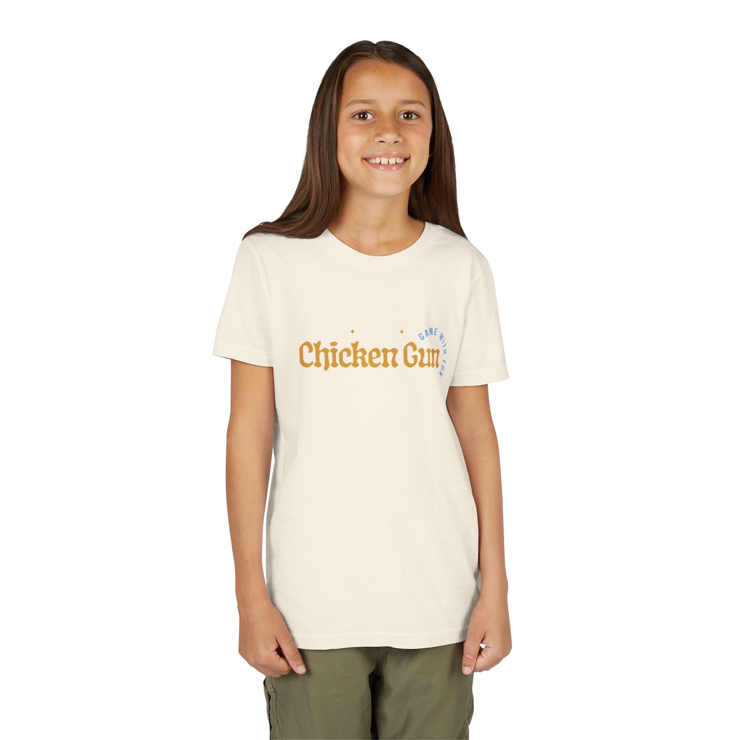 Youth Tee — Cute Chicken Gun Character Kids T-Shirt