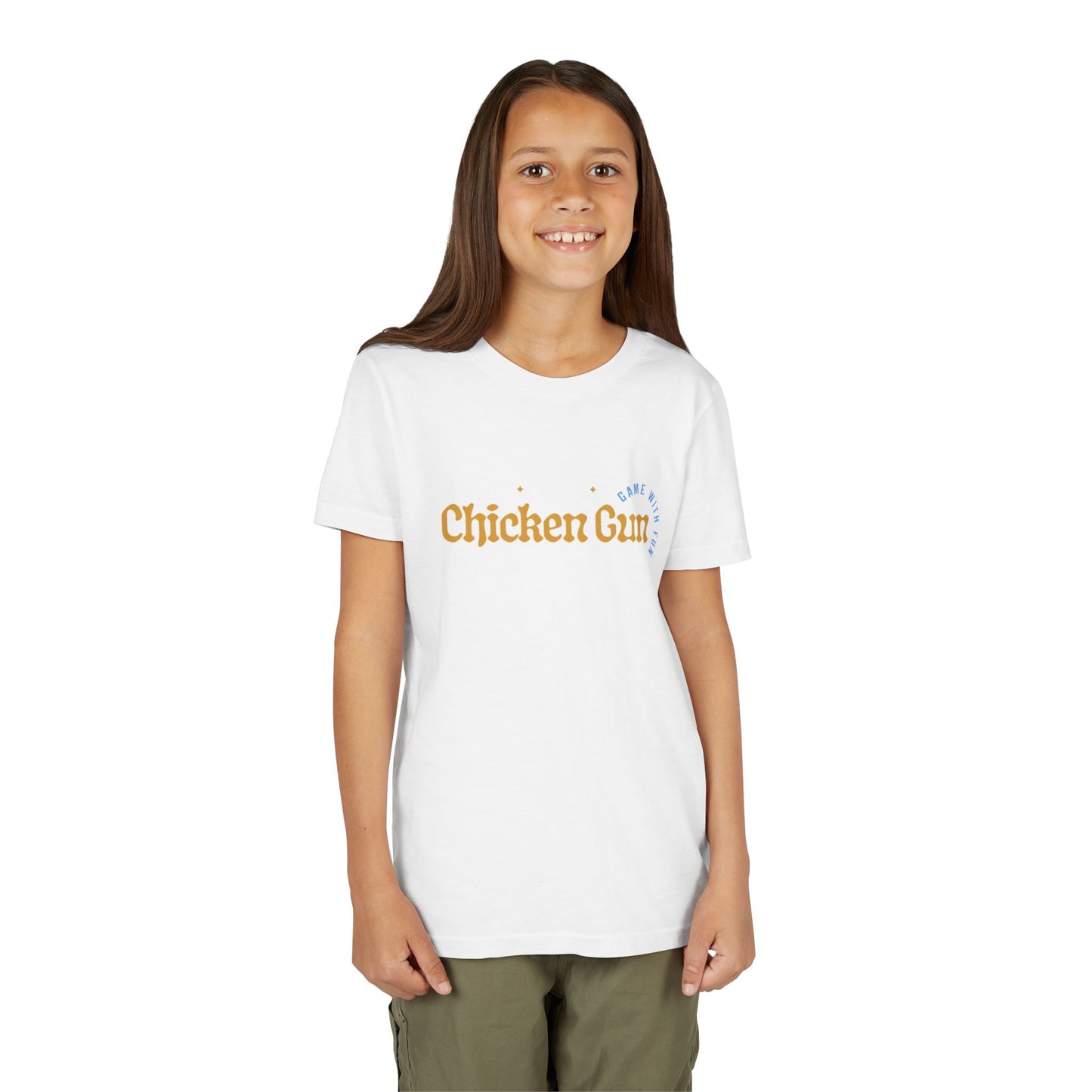 Youth Tee — Cute Chicken Gun Character Kids T-Shirt