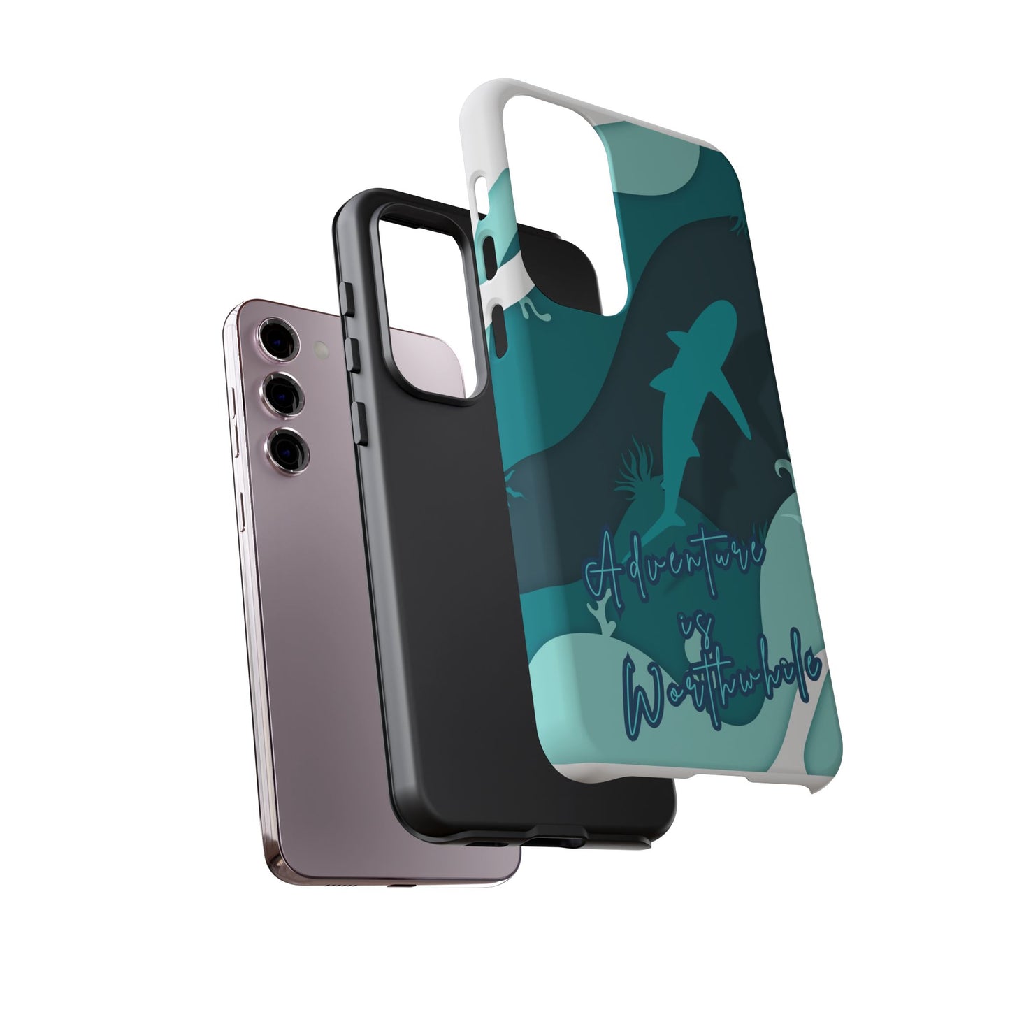 Blue Ocean Phone Case - "Adventure is Worthwhile" Teal Protective Cover