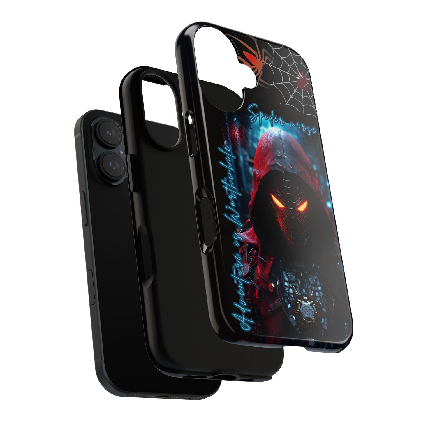 Spiderman Phone Case — Neon Hooded Skull Design "Spider verse"