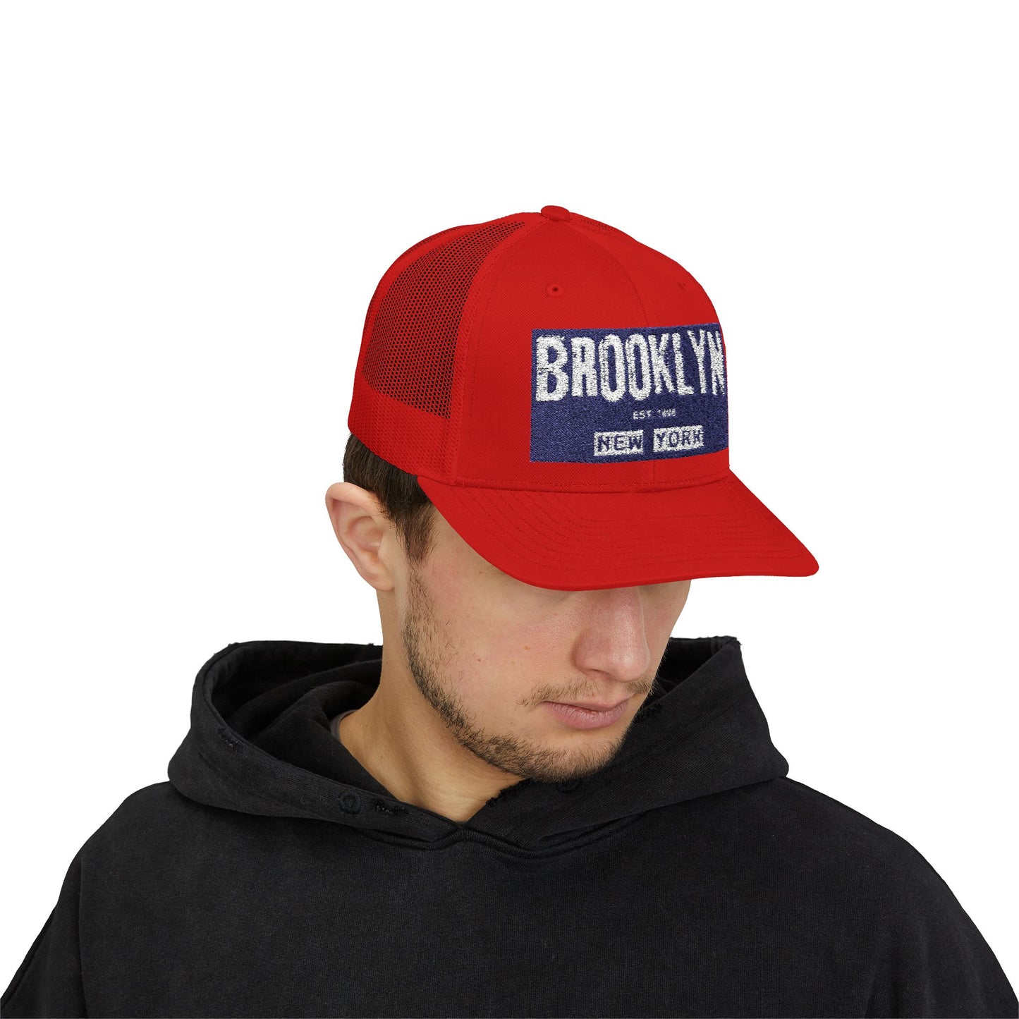 Brooklyn Trucker Cap – Vintage Sequin Patch Snapback