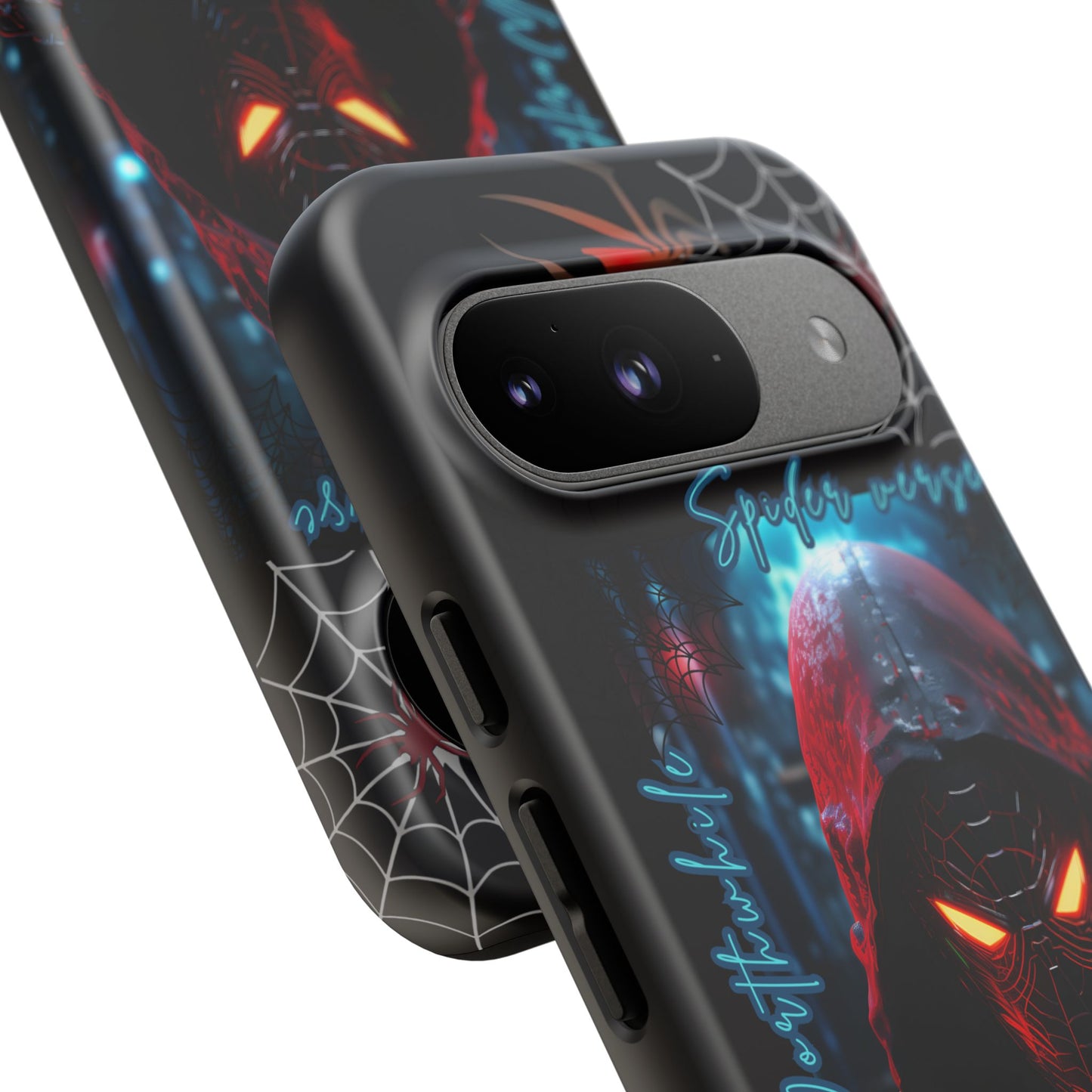 Spiderman Phone Case — Neon Hooded Skull Design "Spider verse"