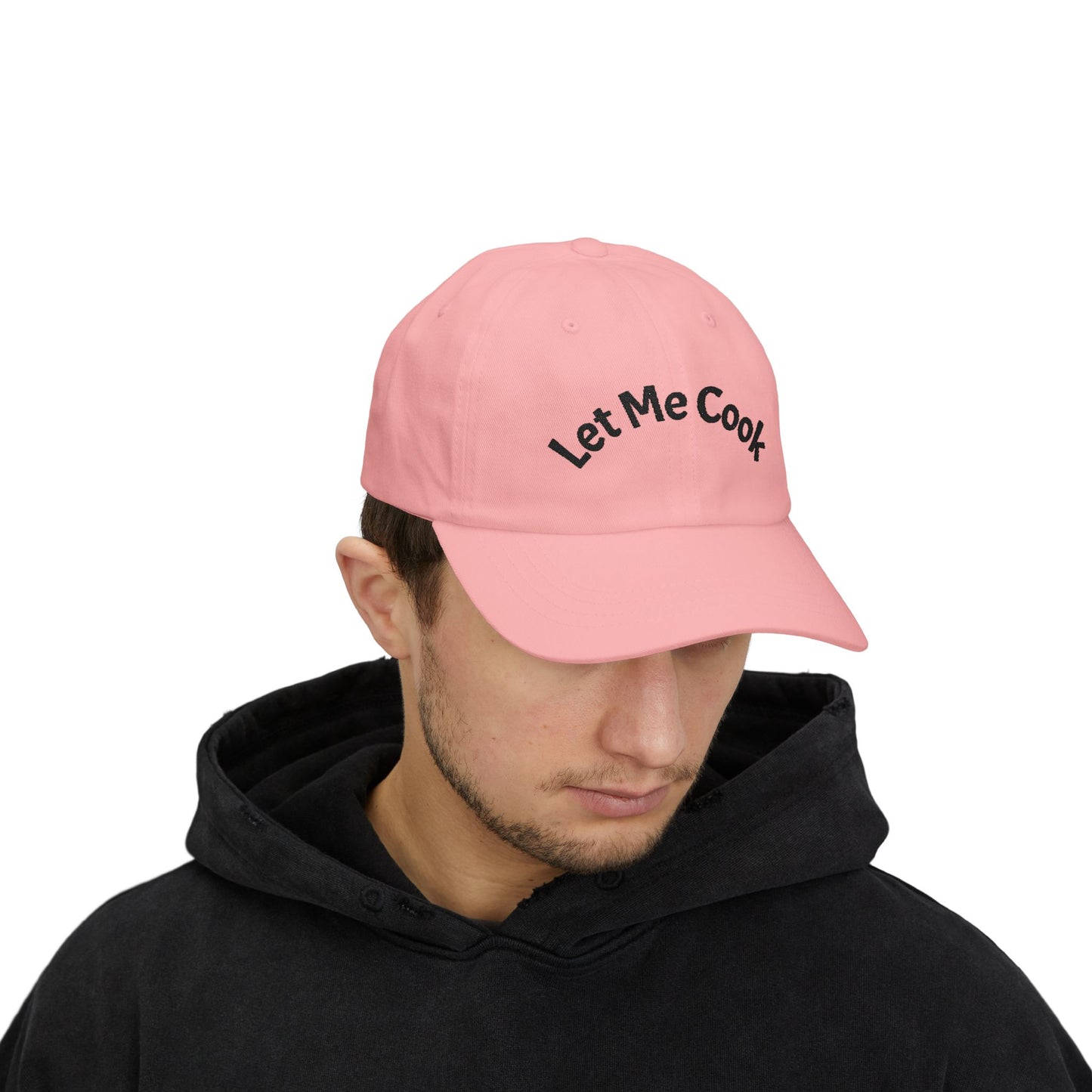 Let Me Cook Dad Cap — Embroidered White Baseball Hat for Cooks & Grillers
