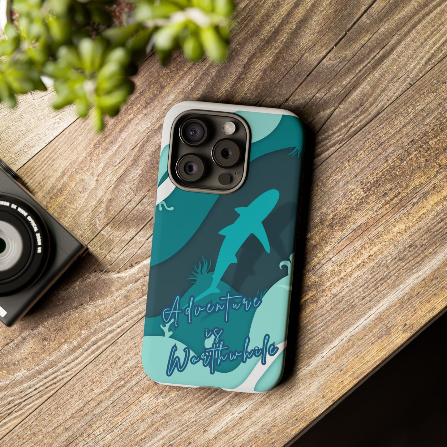 Blue Ocean Phone Case - "Adventure is Worthwhile" Teal Protective Cover