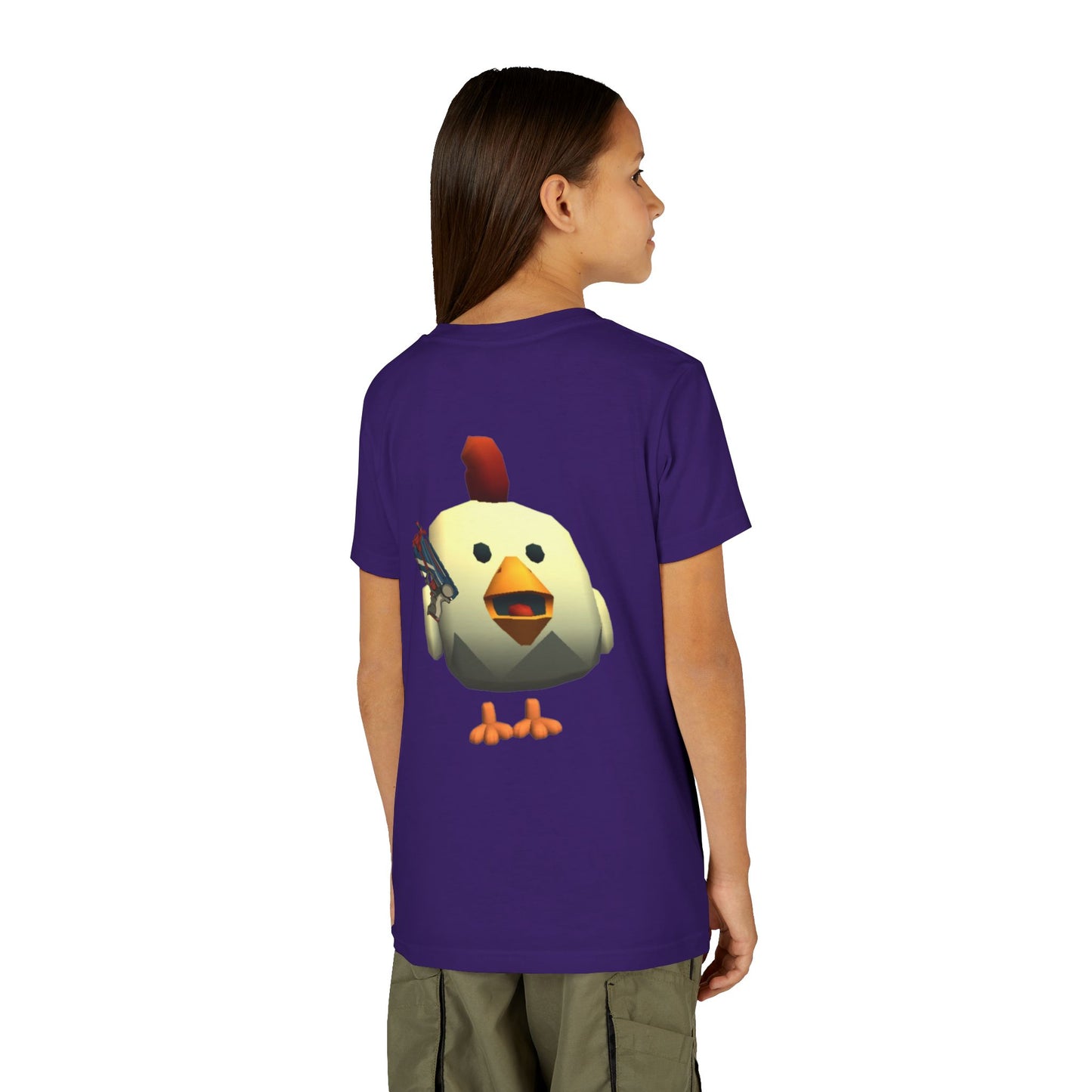 Youth Tee — Cute Chicken Gun Character Kids T-Shirt