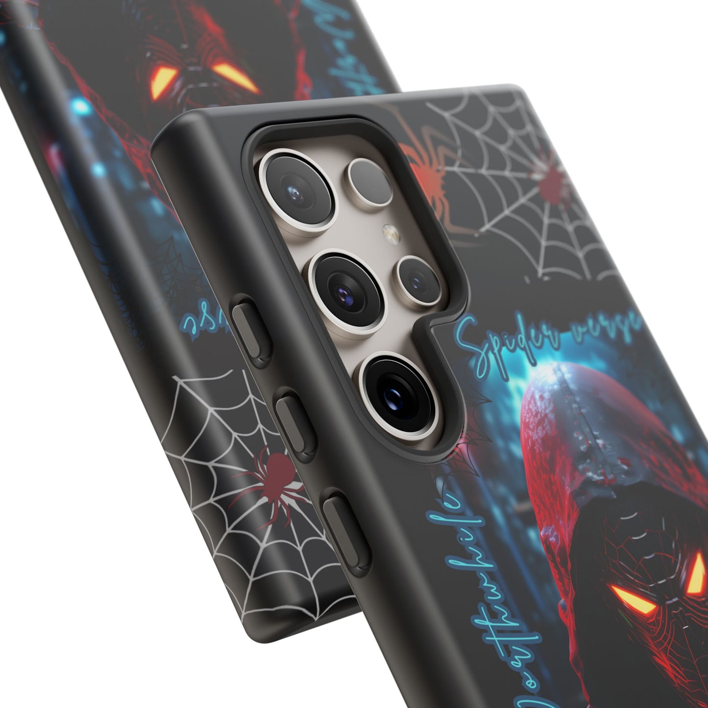 Spiderman Phone Case — Neon Hooded Skull Design "Spider verse"