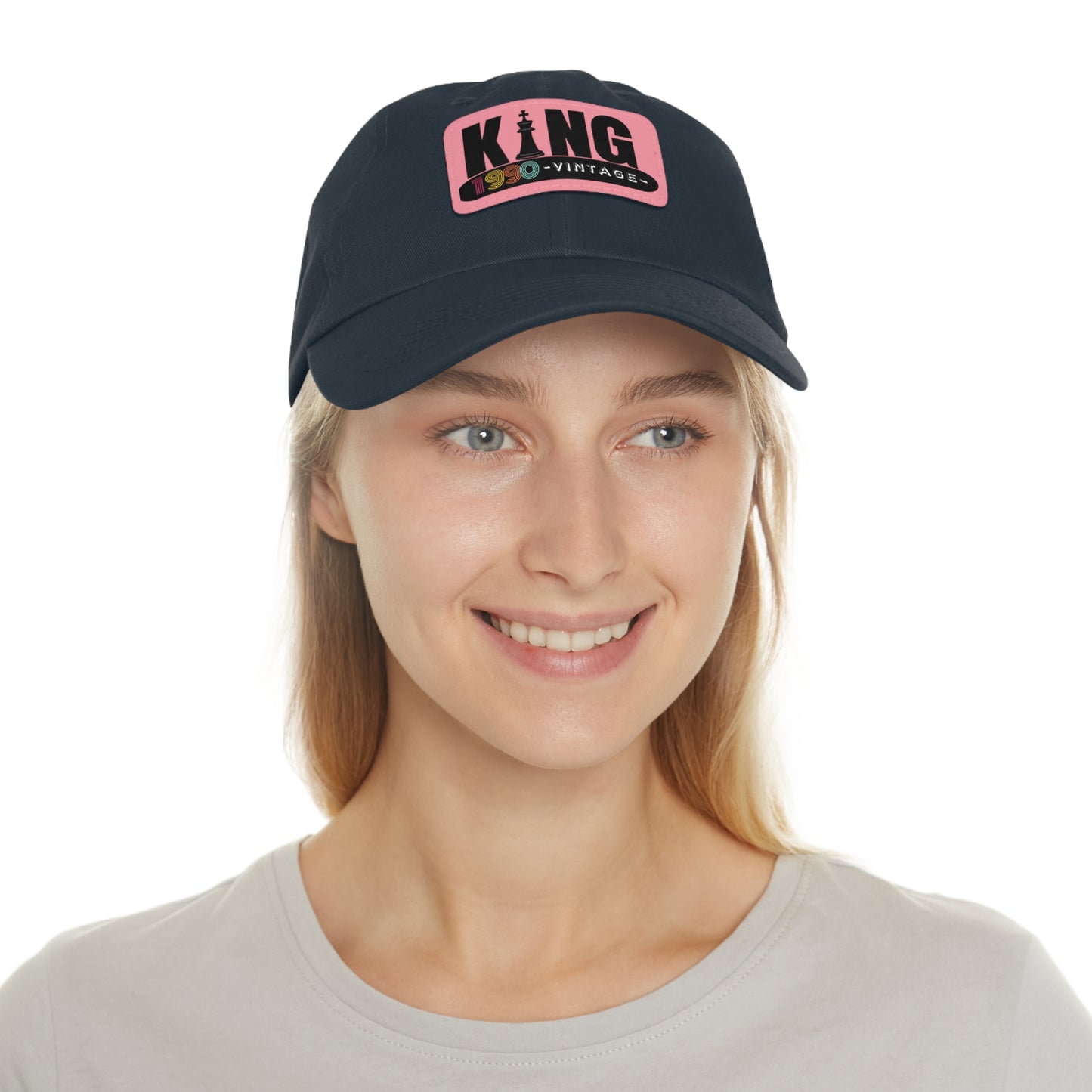 King 1990 Vintage Leather Patch Dad Hat