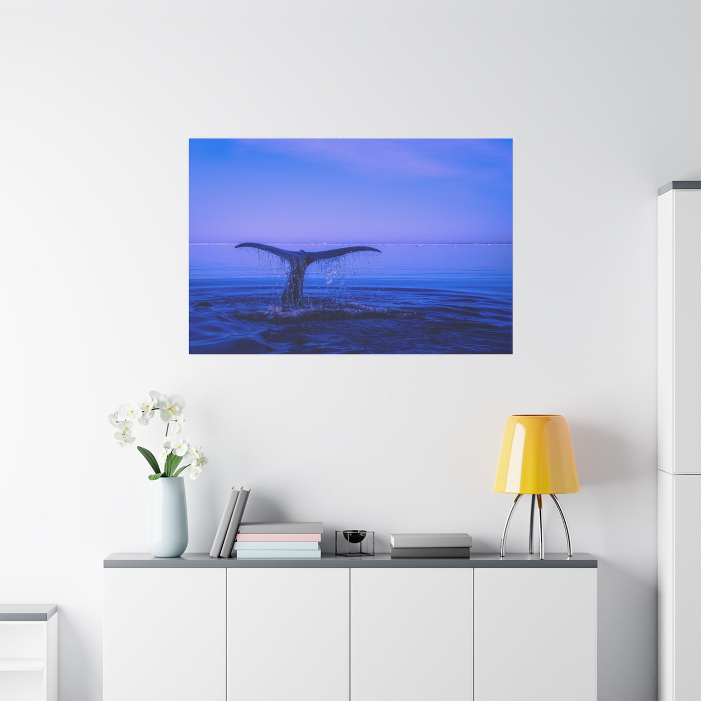 Whale Tail Matte Canvas Print — Ocean Sunset Wall Art
