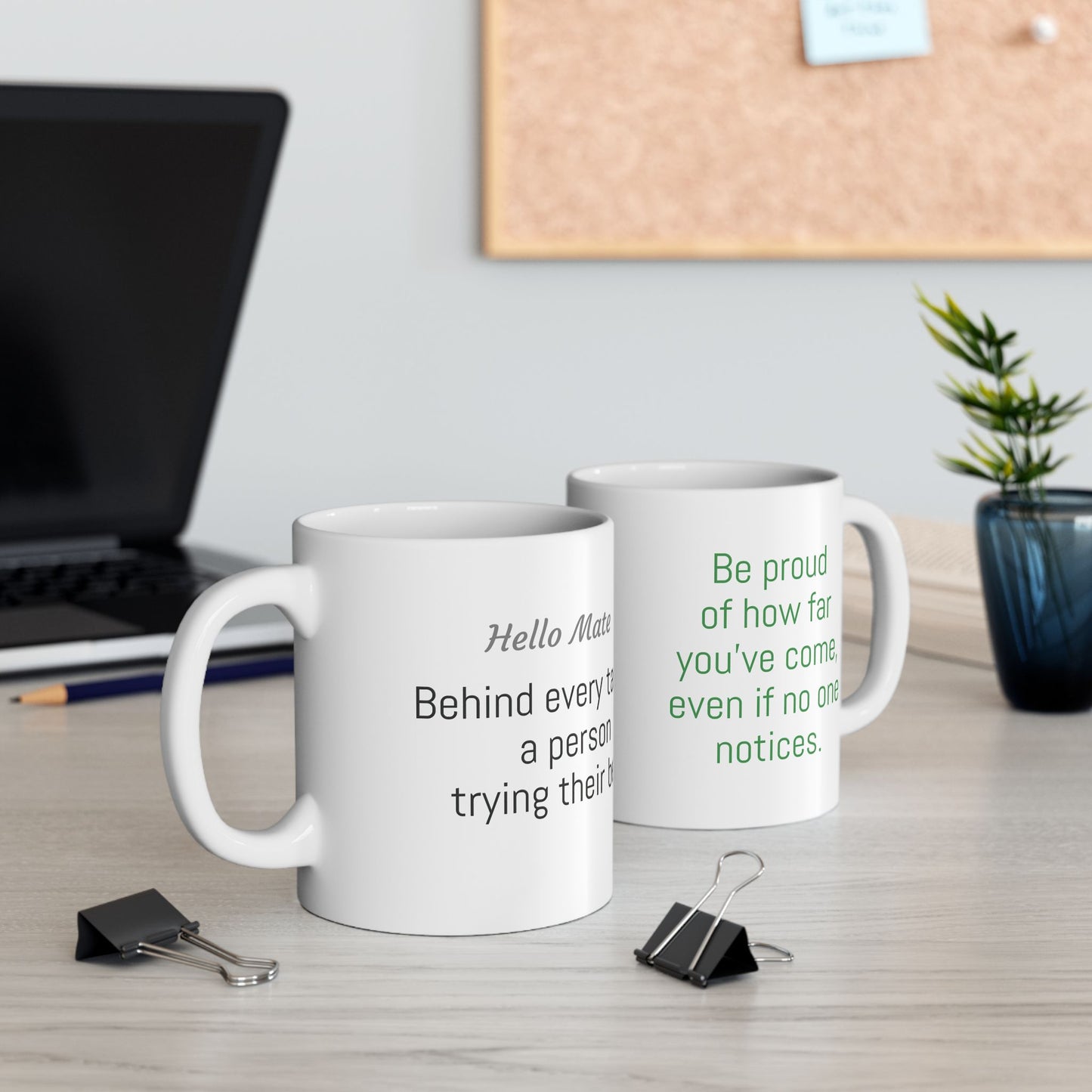 Motivational Quote Ceramic Mug — "Being the Best Version of You" Cutom text
