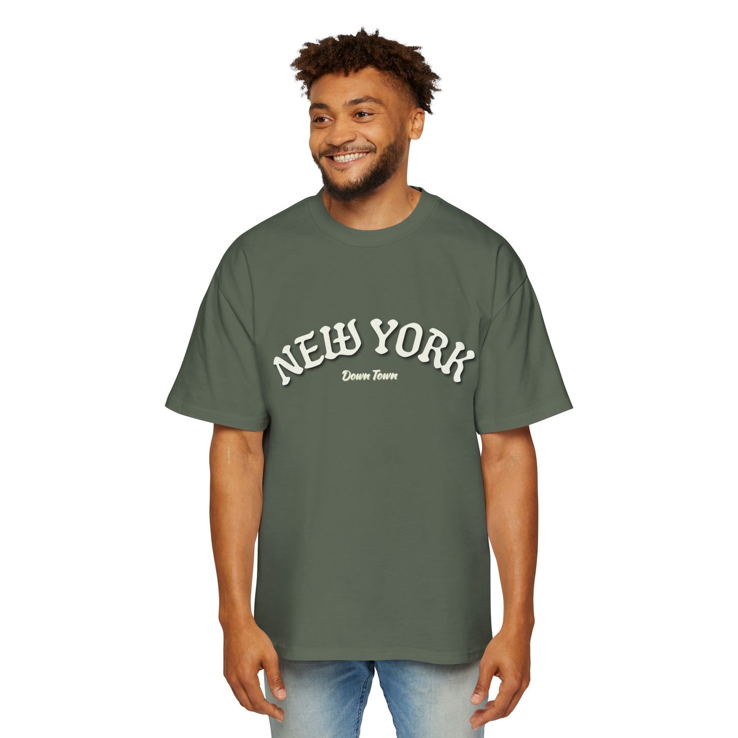 Oversized Tee — 'New York' Front & 'Nope.' Script Back Graphic Shirt