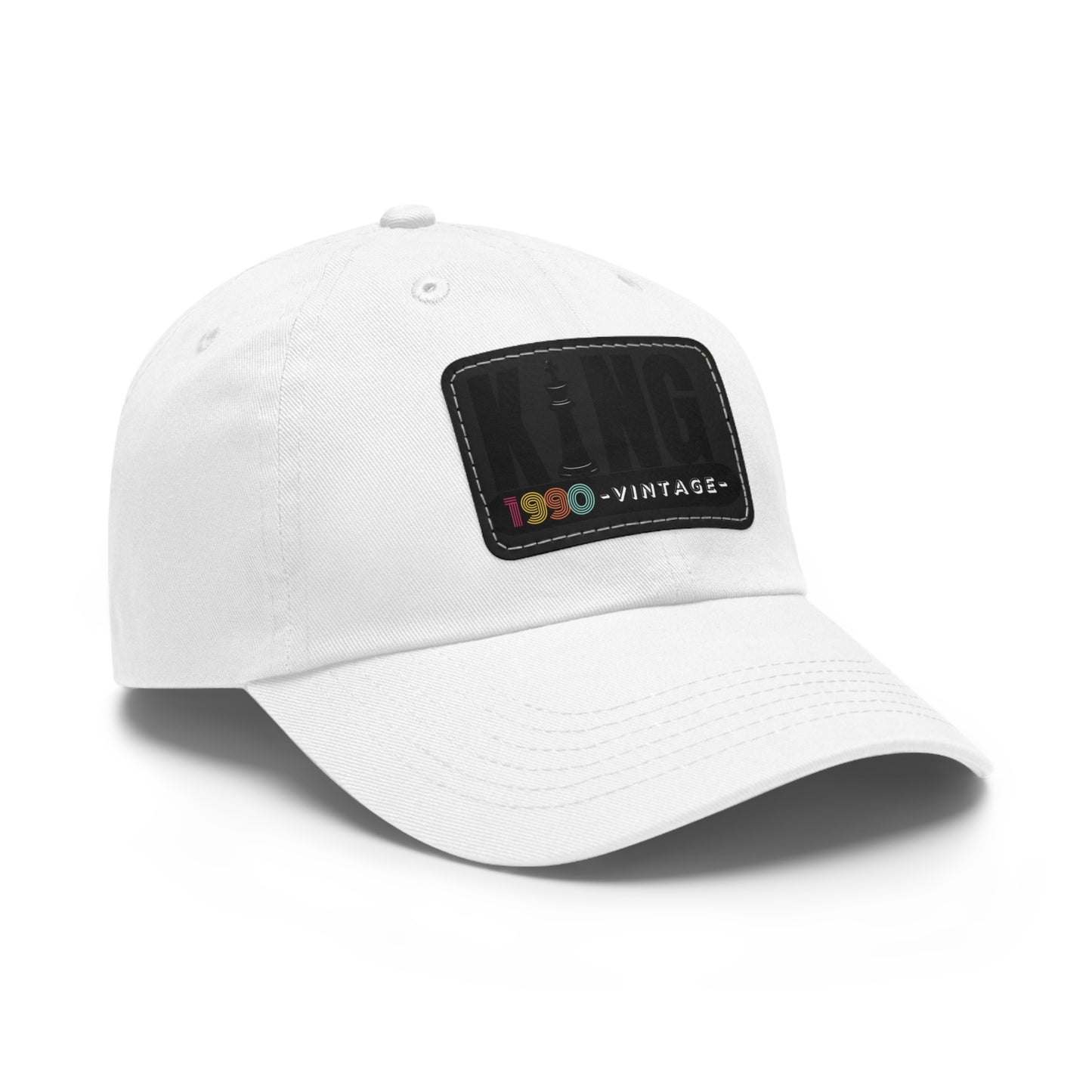 King 1990 Vintage Leather Patch Dad Hat