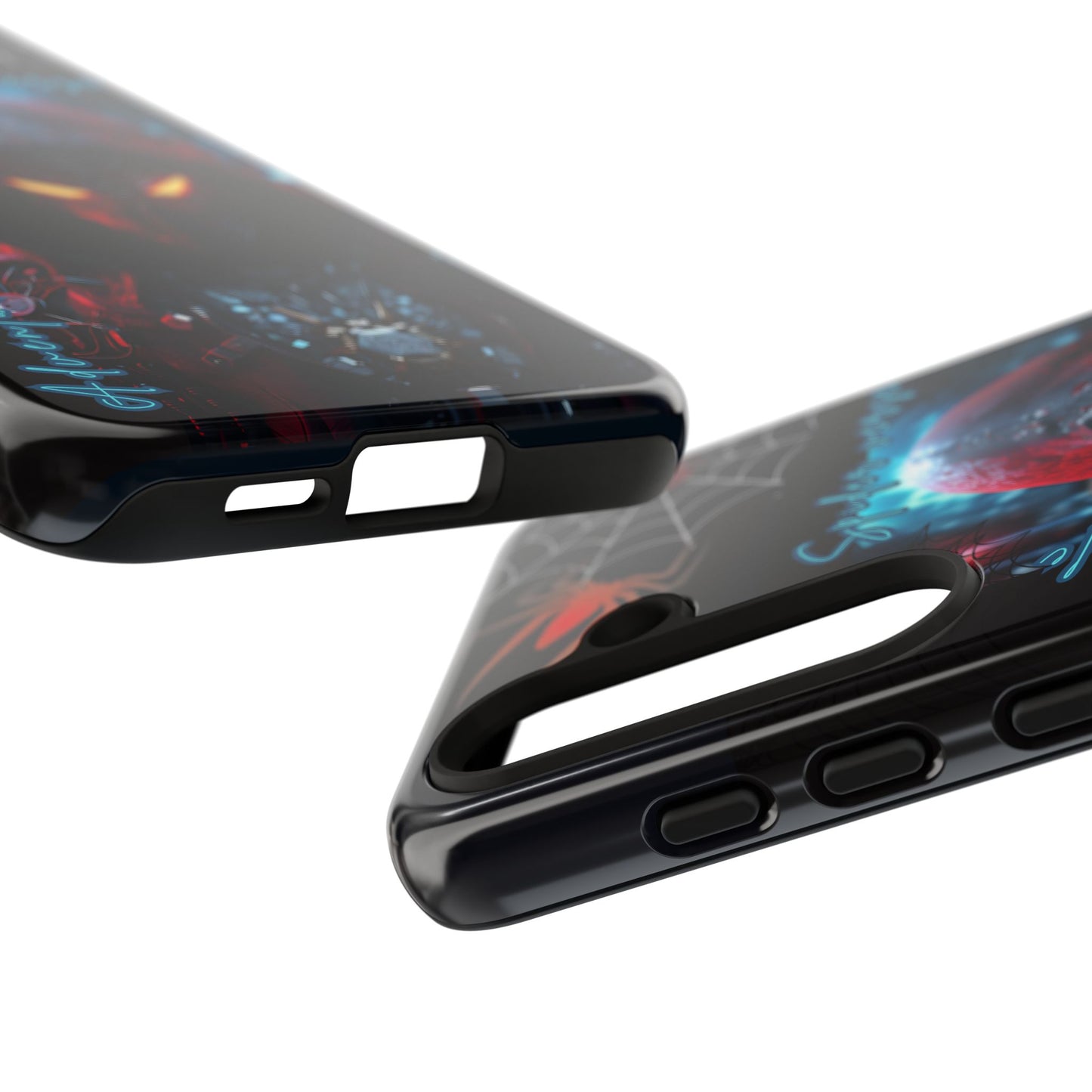 Spiderman Phone Case — Neon Hooded Skull Design "Spider verse"