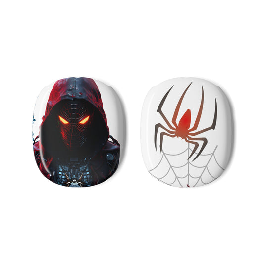 Spiderman Dark Hooded Warrior AirPods Max Case — Spider Emblem Protective Skins