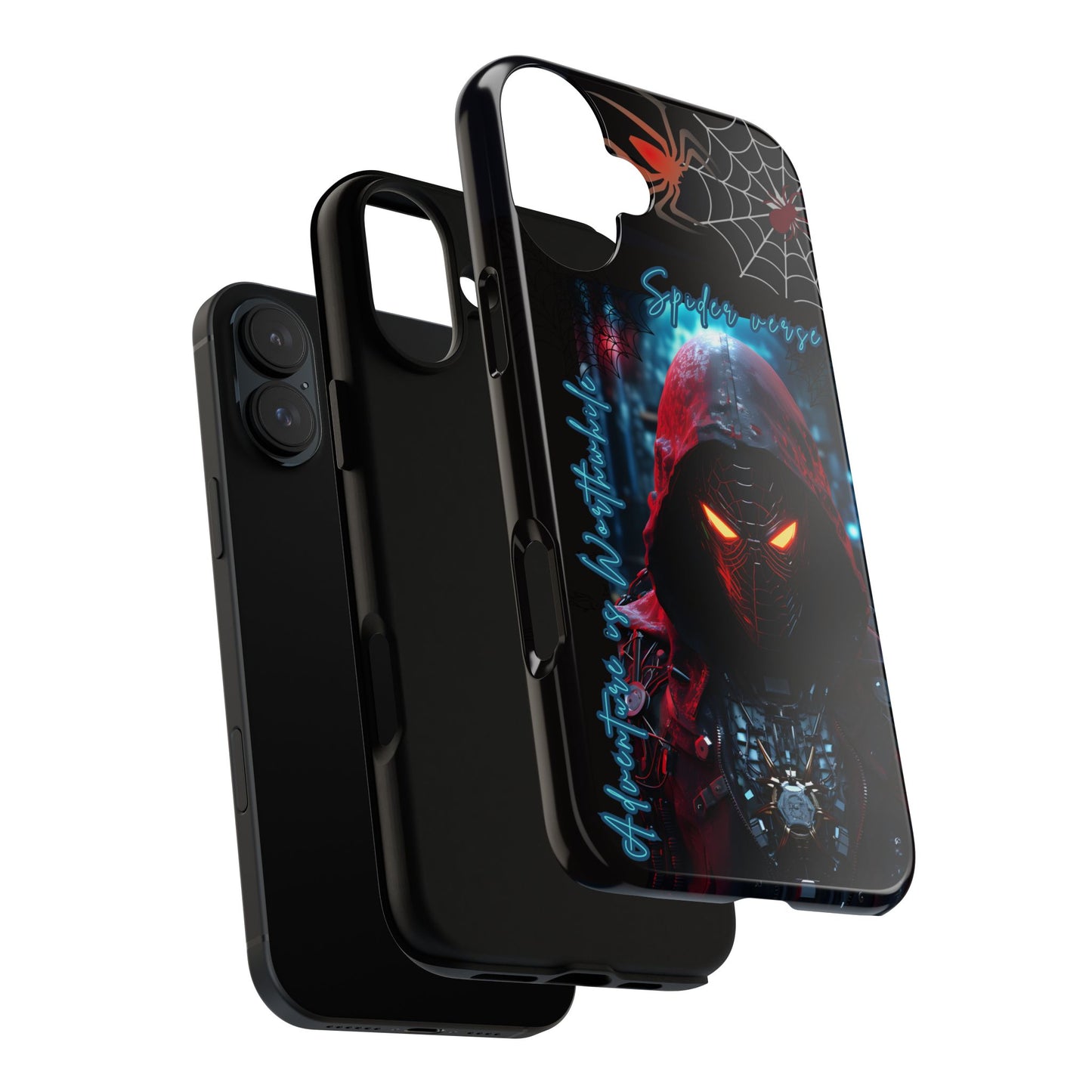 Spiderman Phone Case — Neon Hooded Skull Design "Spider verse"