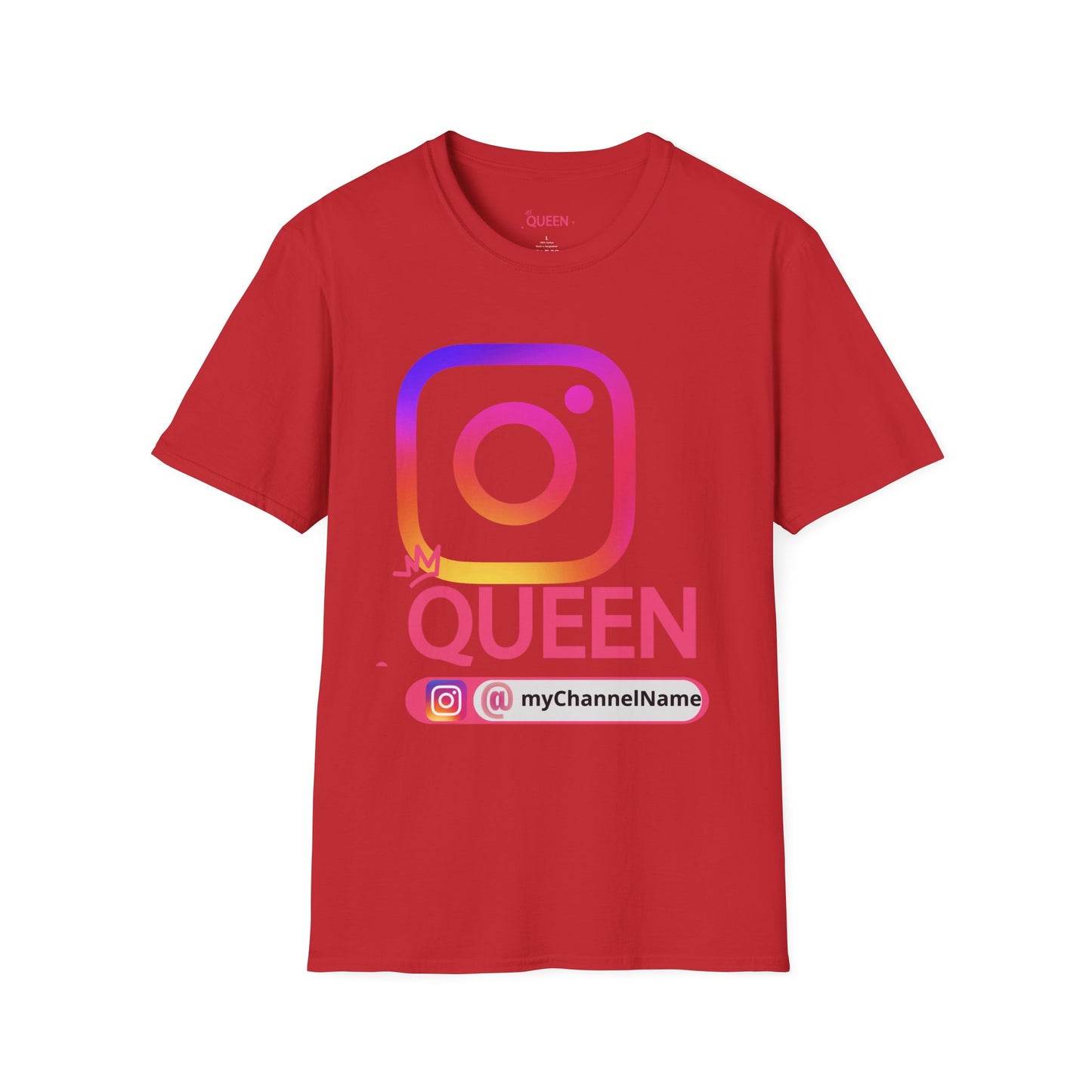 Instagram Queen T-Shirt — "Queen" Social Media Tee with Custom @handle