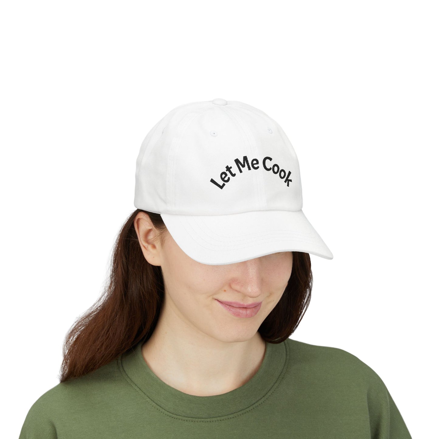 Let Me Cook Dad Cap — Embroidered White Baseball Hat for Cooks & Grillers