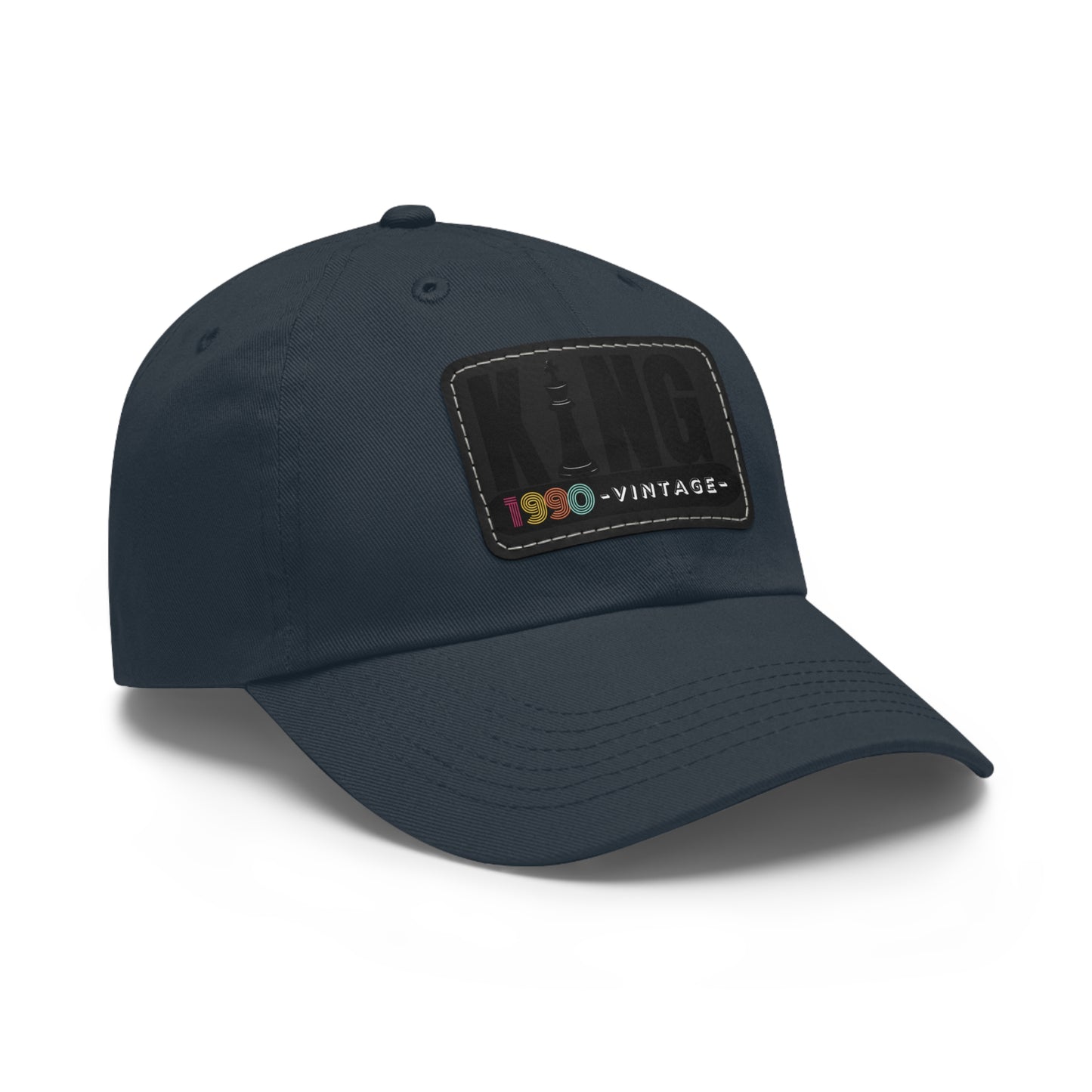 King 1990 Vintage Leather Patch Dad Hat