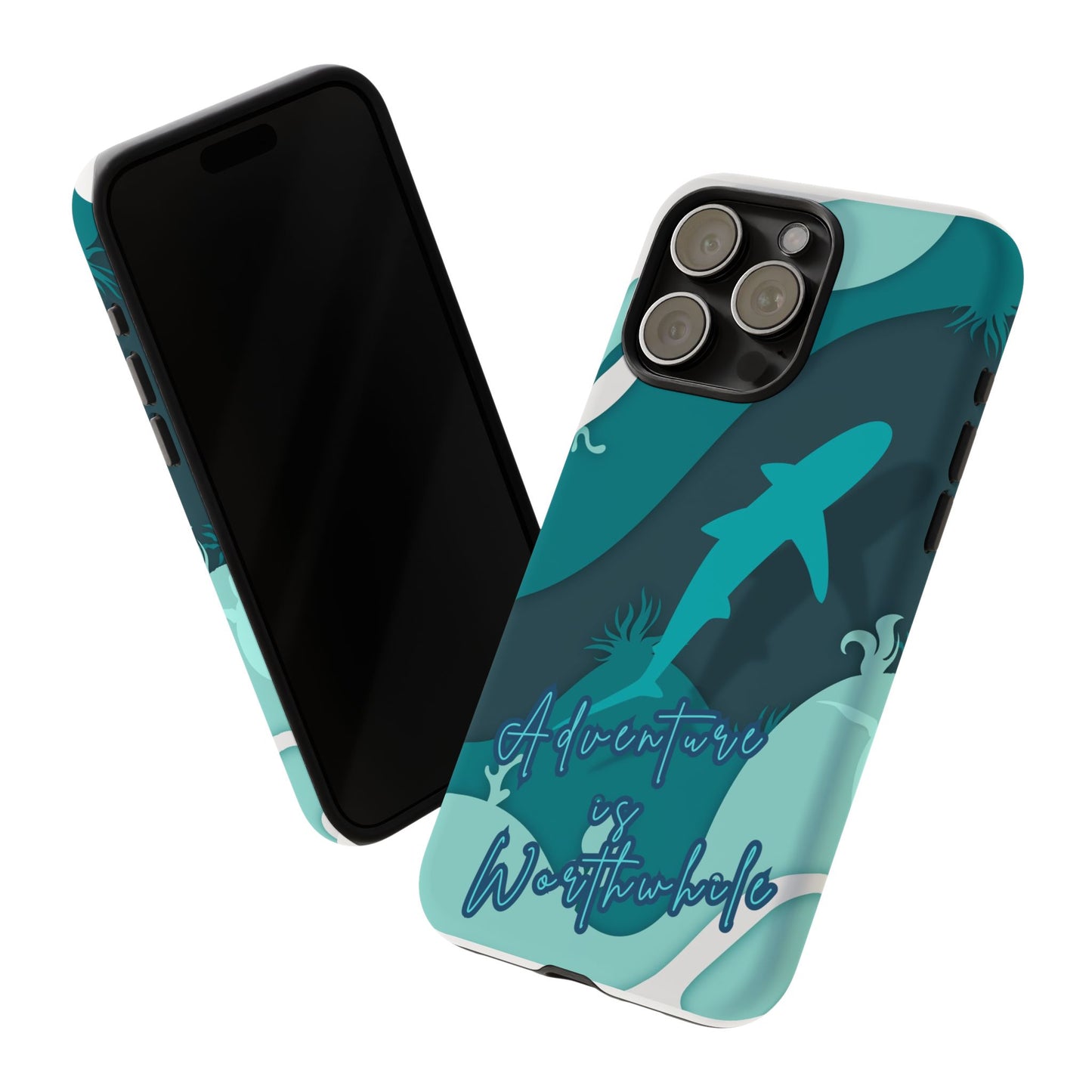 Blue Ocean Phone Case - "Adventure is Worthwhile" Teal Protective Cover